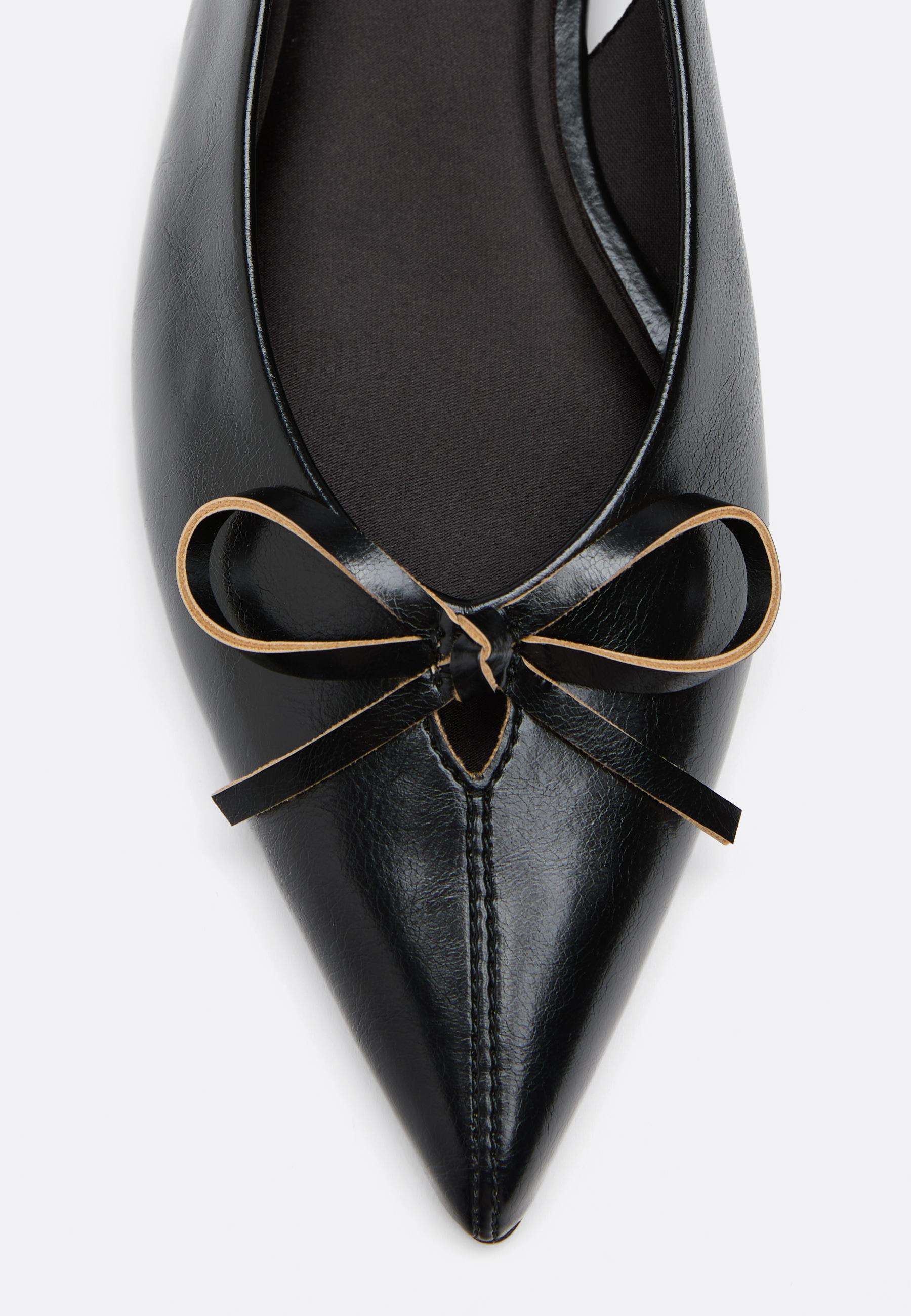 Pointed slingback ballet flats — BLACK 