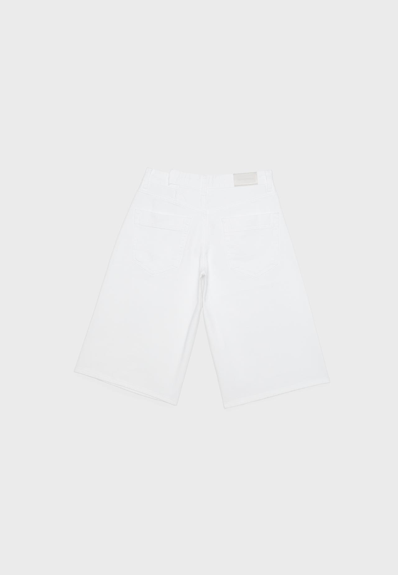 Crossover-waist jorts — White
