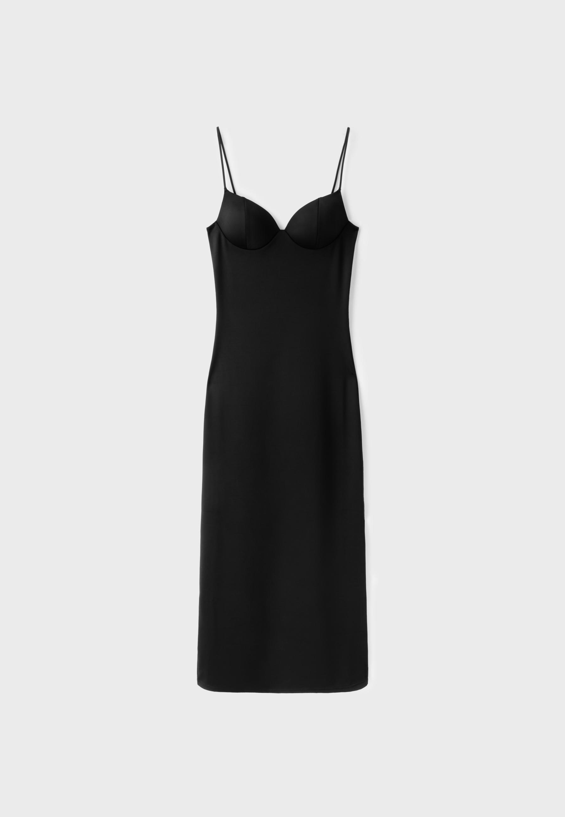 Shapewear fitted dress — Black