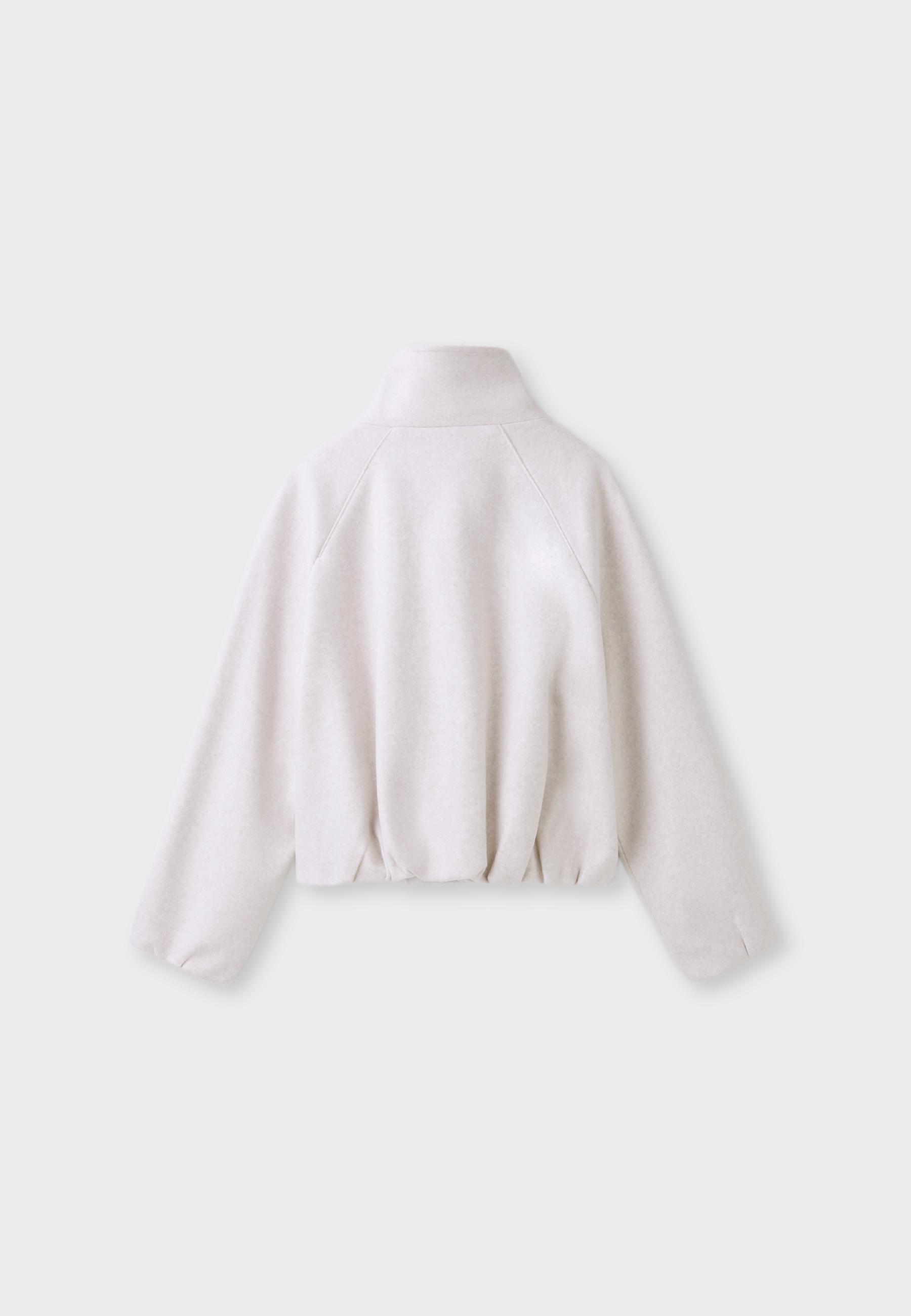 Soft-touch bomber jacket — Ecru