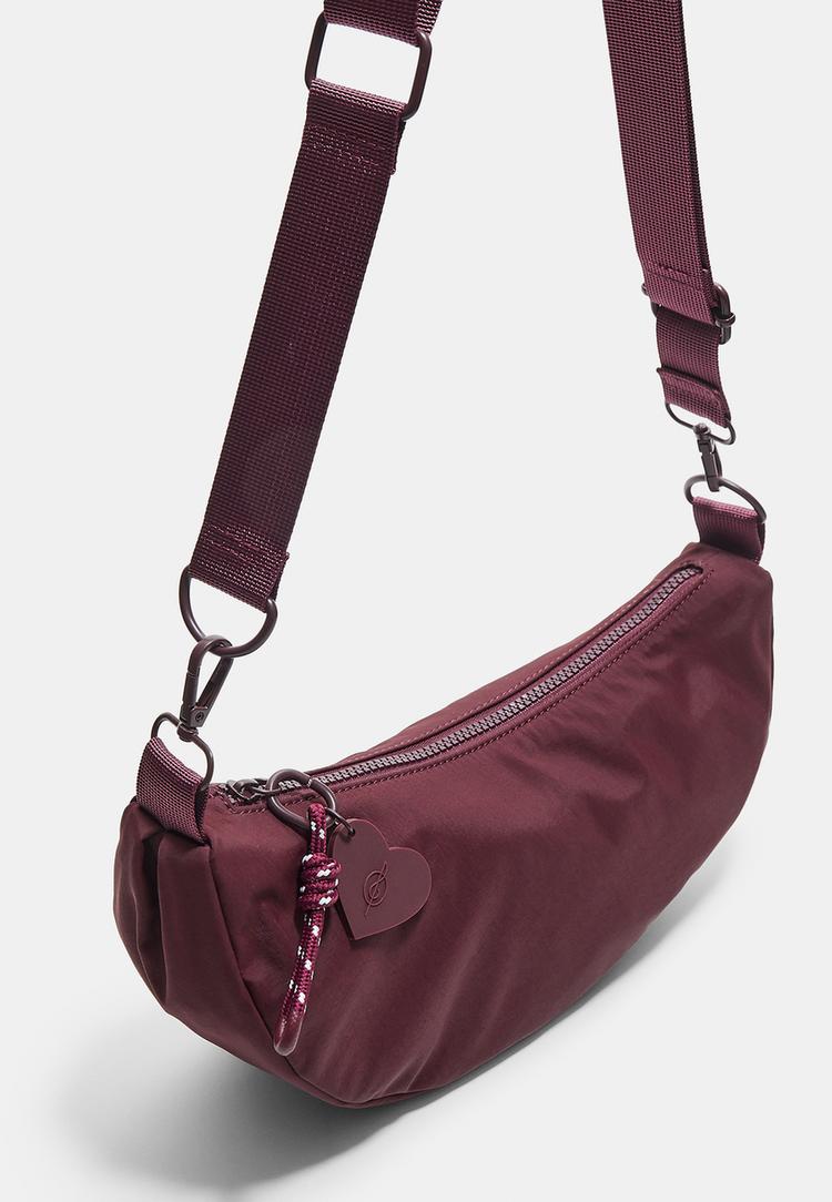 fabric crossbody moon bag