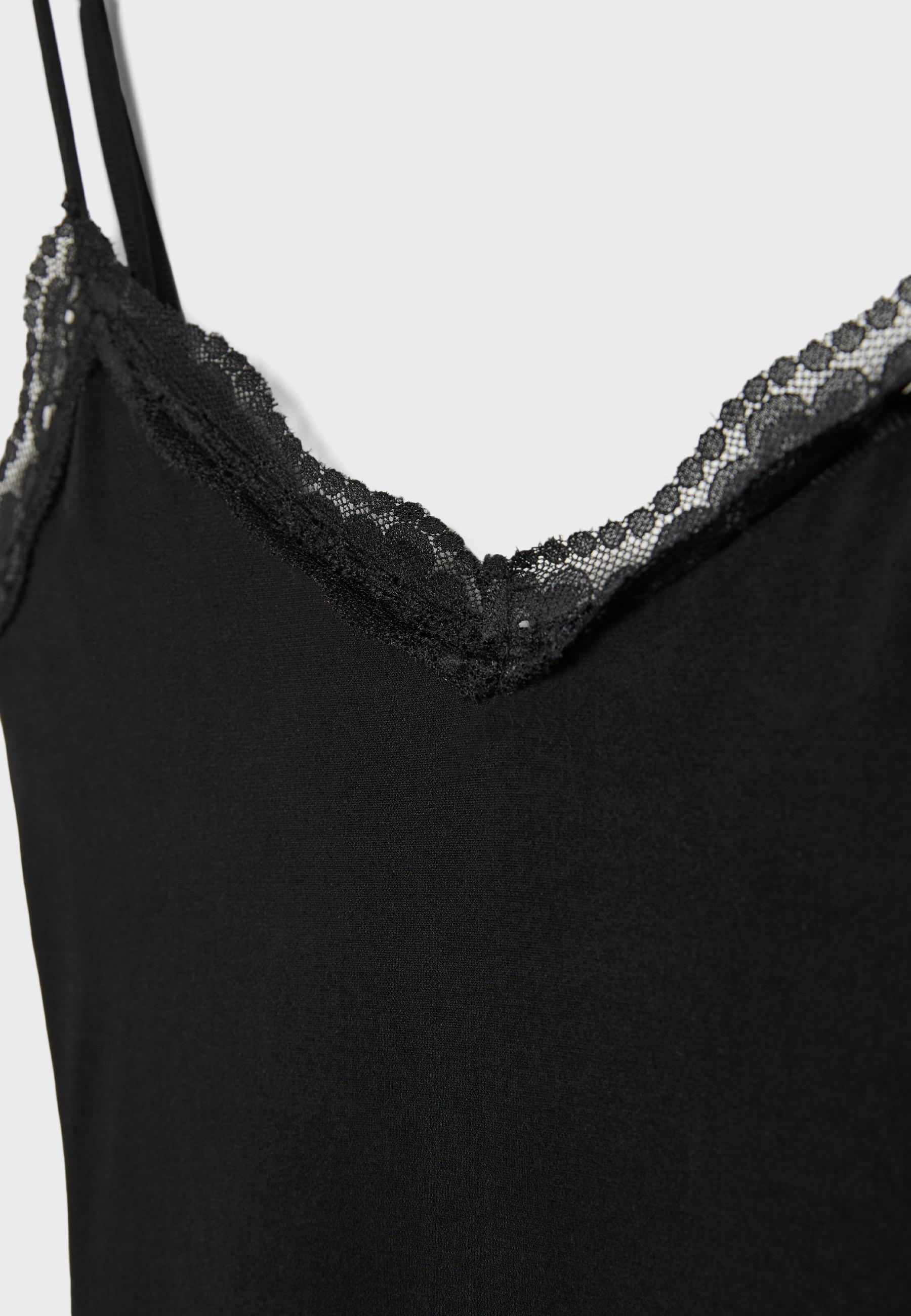 Long lace knit dress — Black