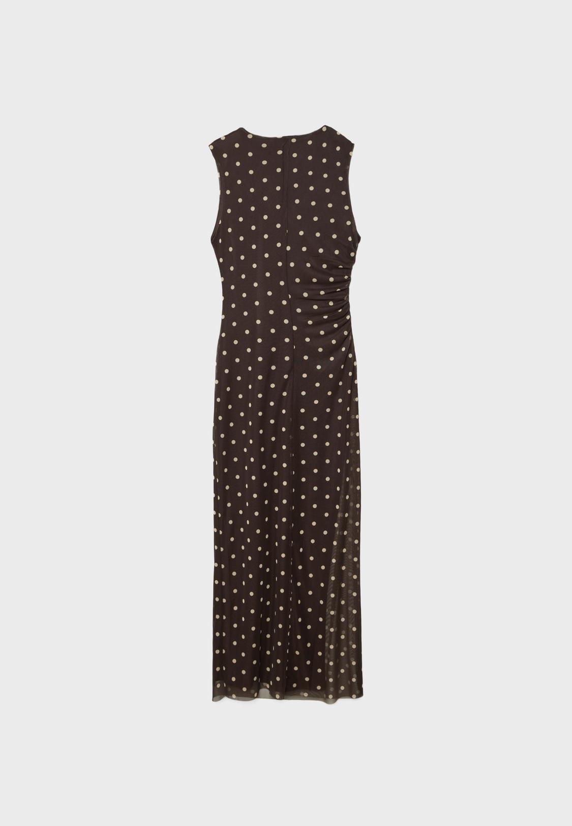 jean paul gaultier brown dots midi dress JEAN-PAUL GAULTIER Shell button embellished polka-dot dress at 1stDibs
