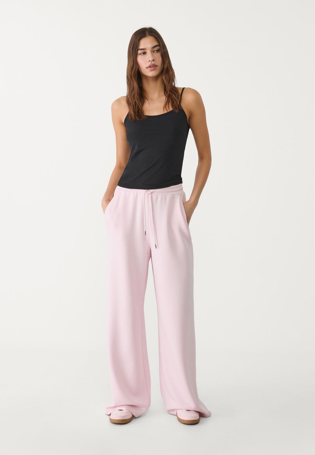 Pantalon palazzo en tissu doux