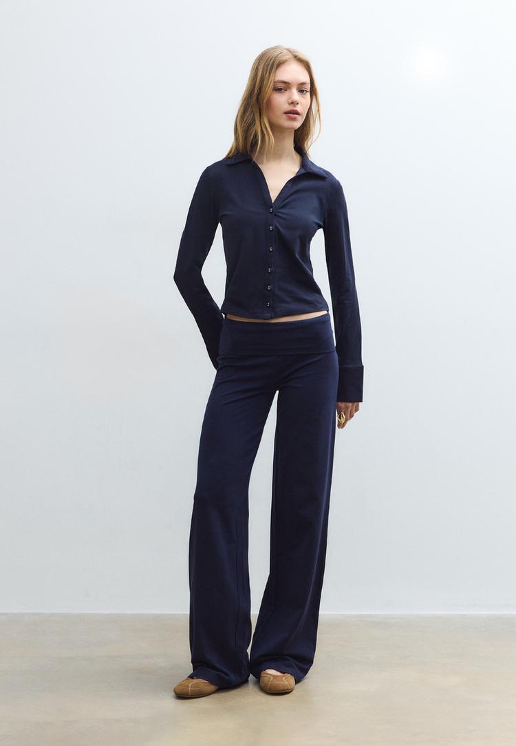 knit shirt with buttons