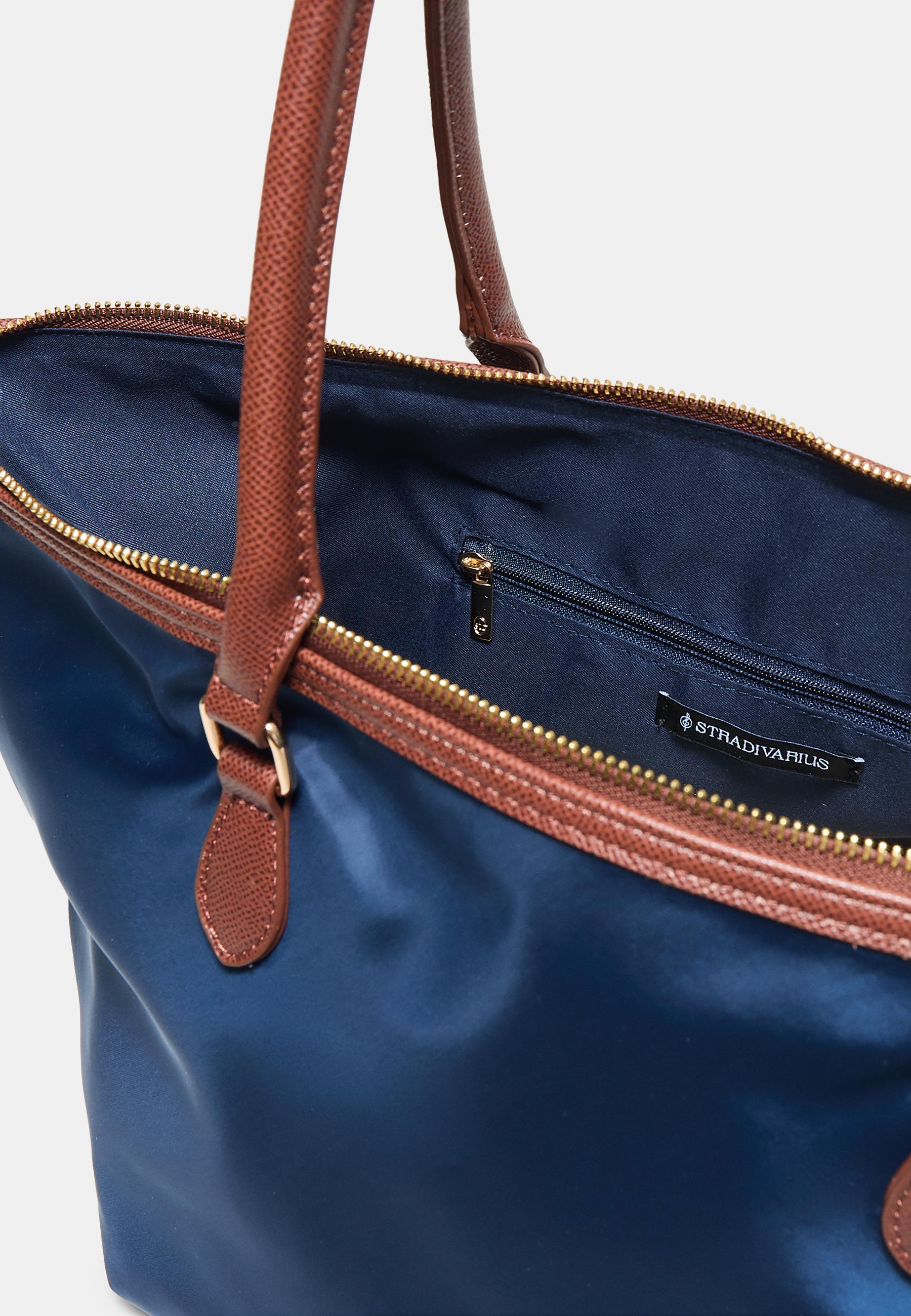 Contrast crossbody shopper bag — Navy blue