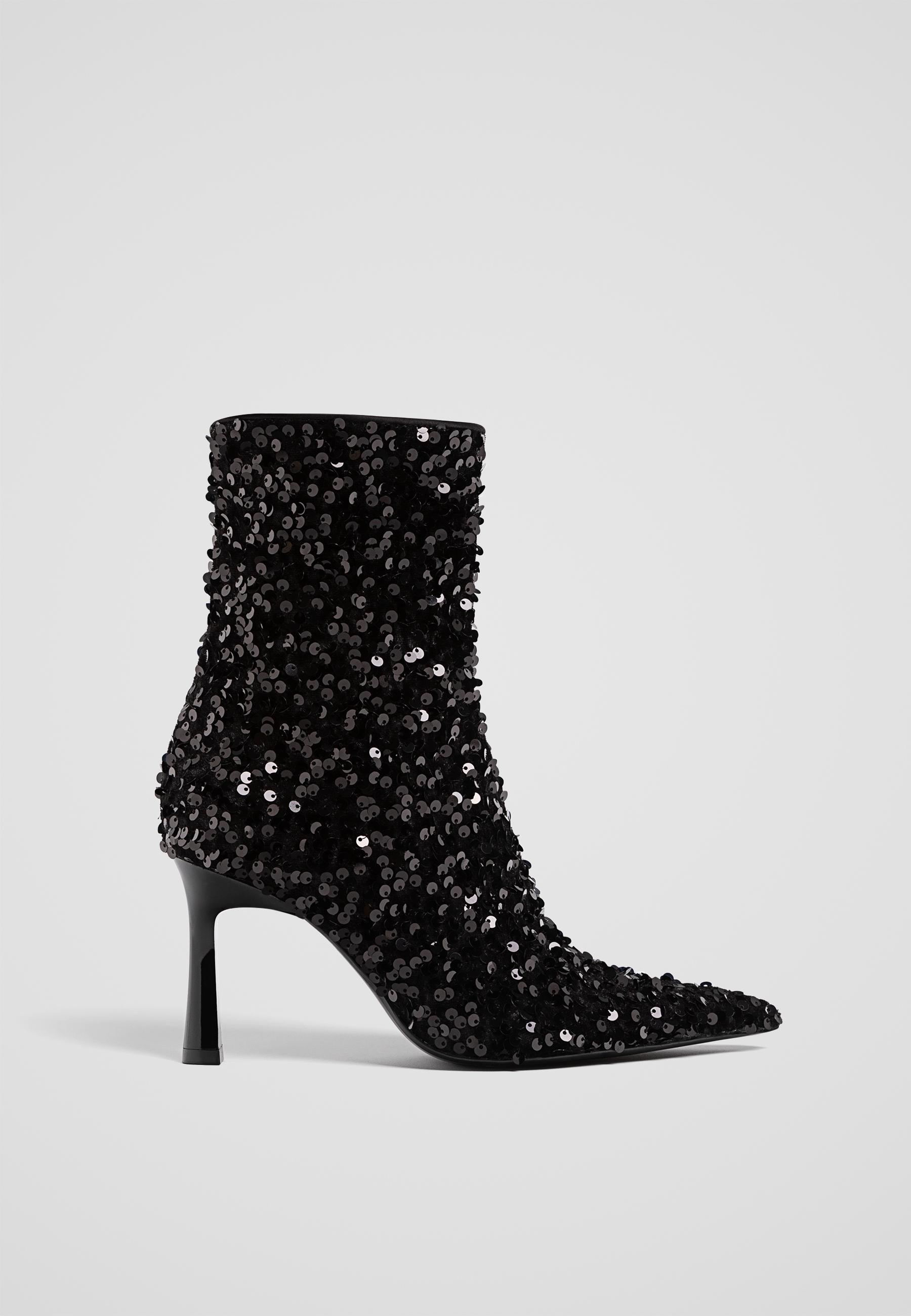 Sequin heel shops boots