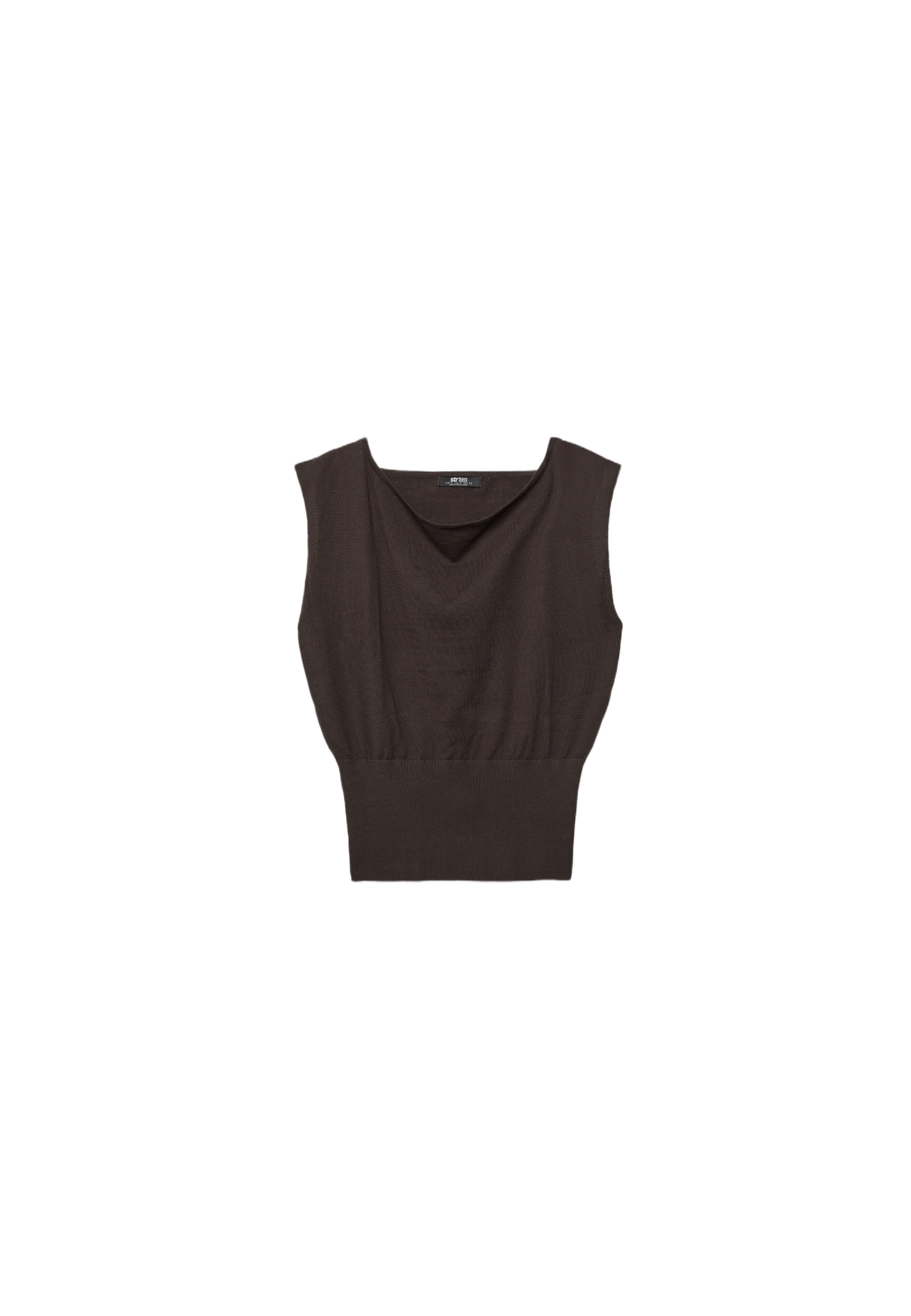 Knit top with sash — Brown