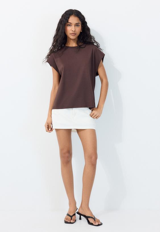 b06 dusuk omuz basic tshirt