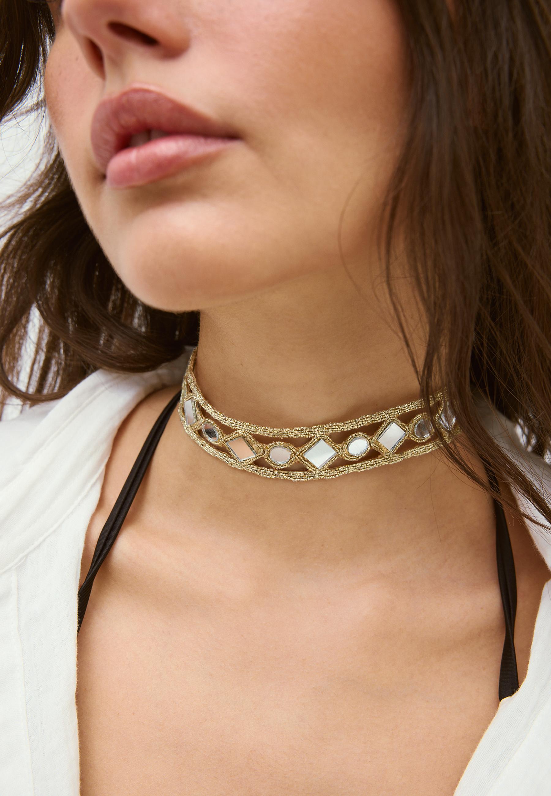 Mirror choker necklace — Gold