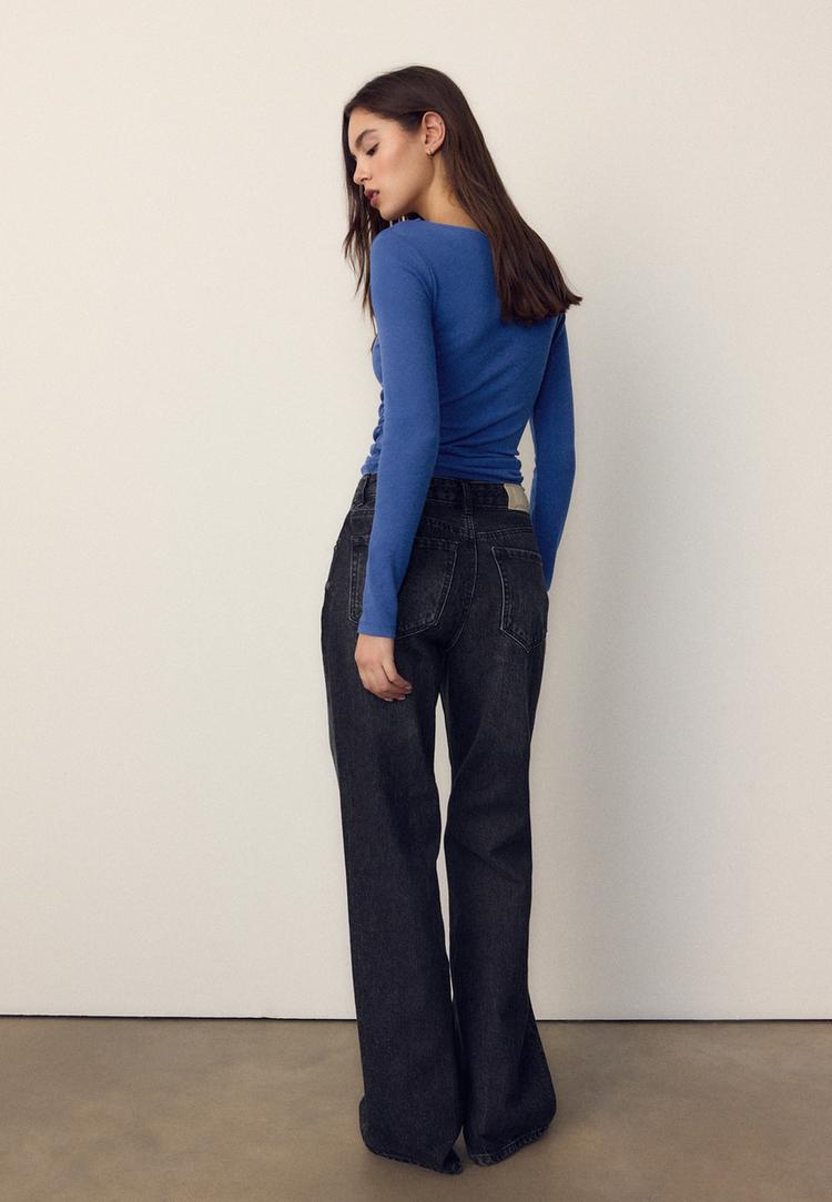 camiseta manga larga frunce