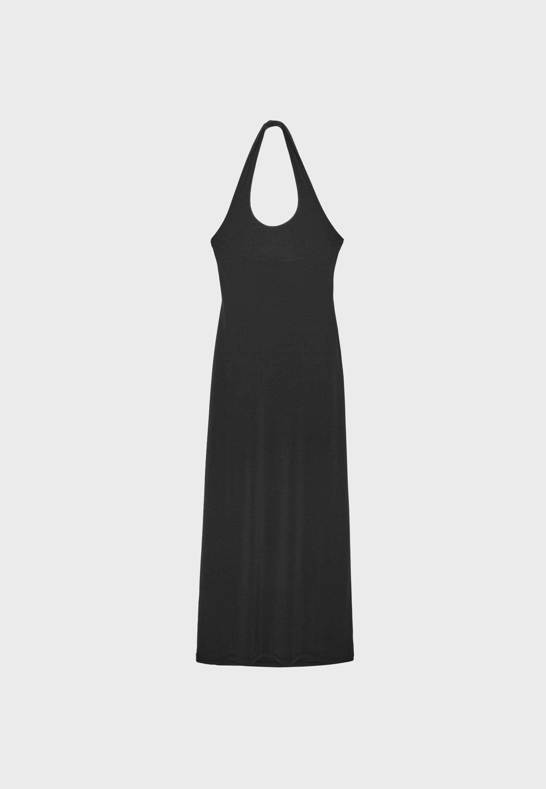 Halter neck midi dress — Black