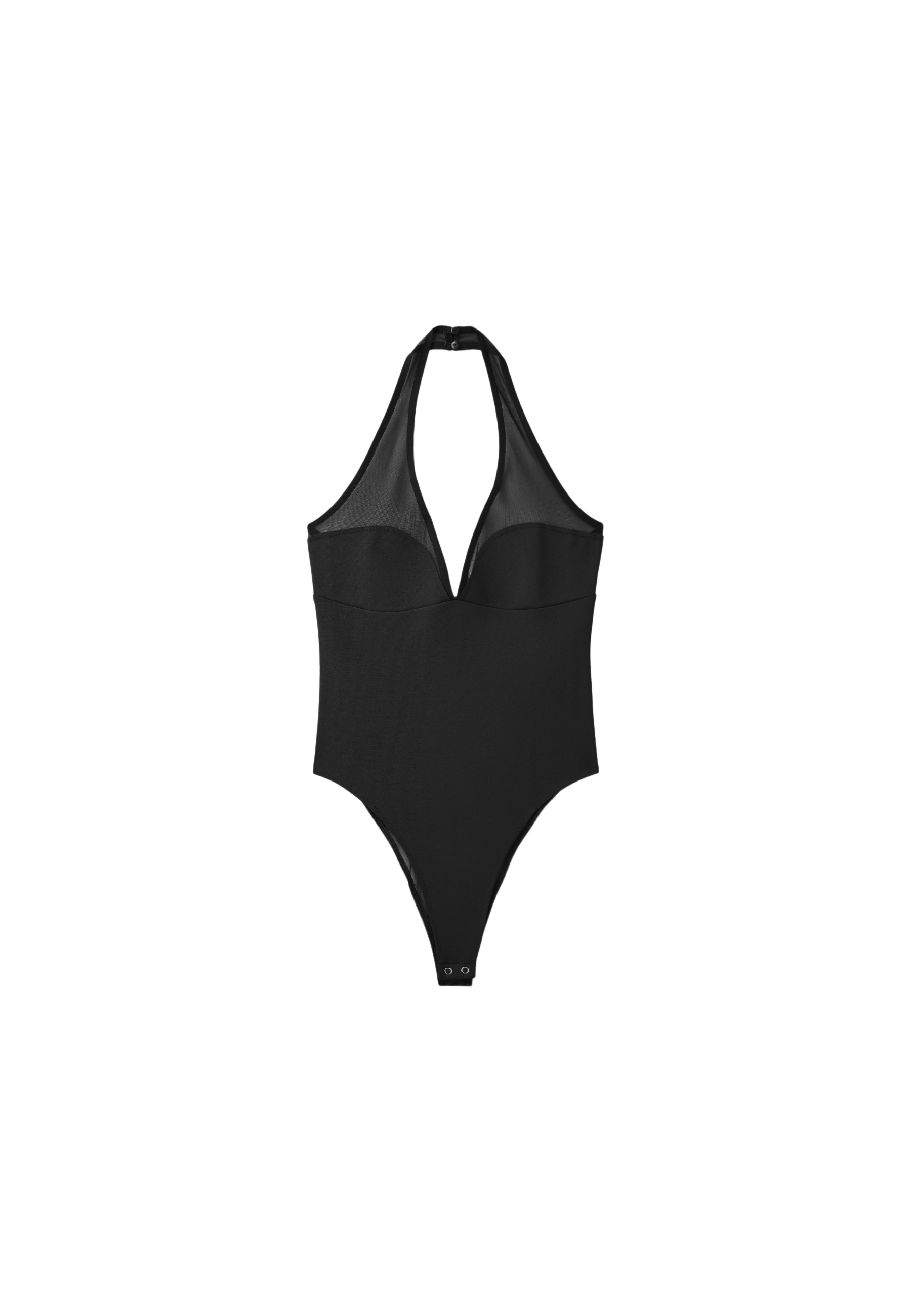 Mesh halter bodysuit — Black