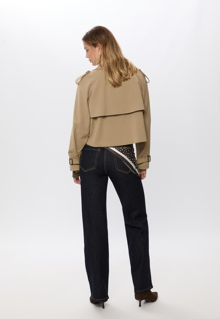 short smart flowing trench coat