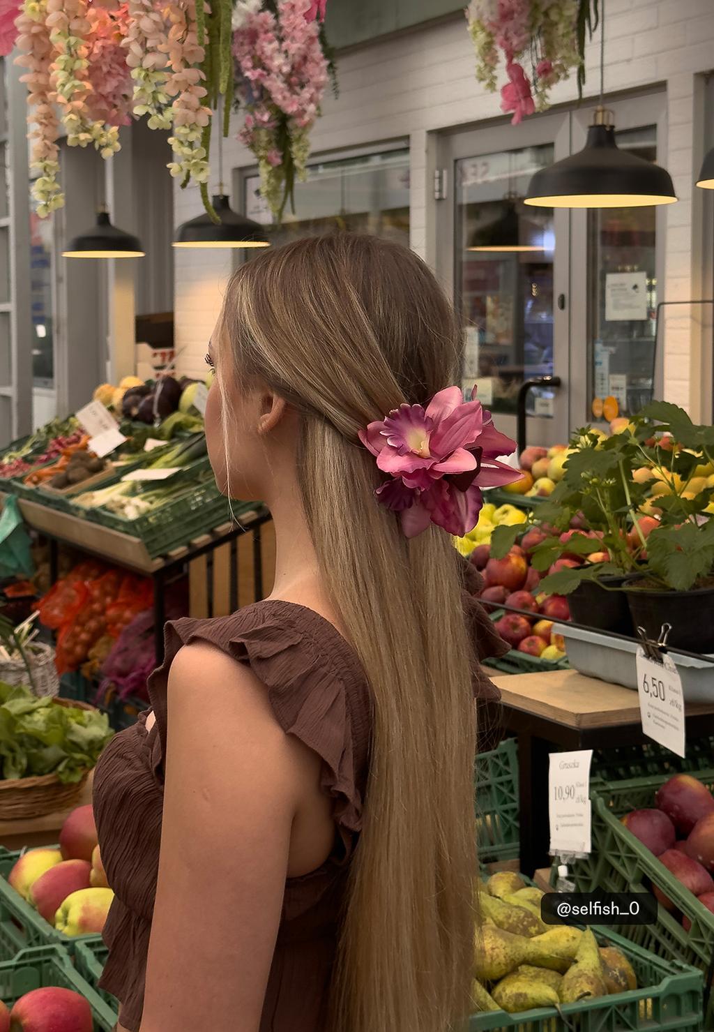 Pinza pelo flor orquídea