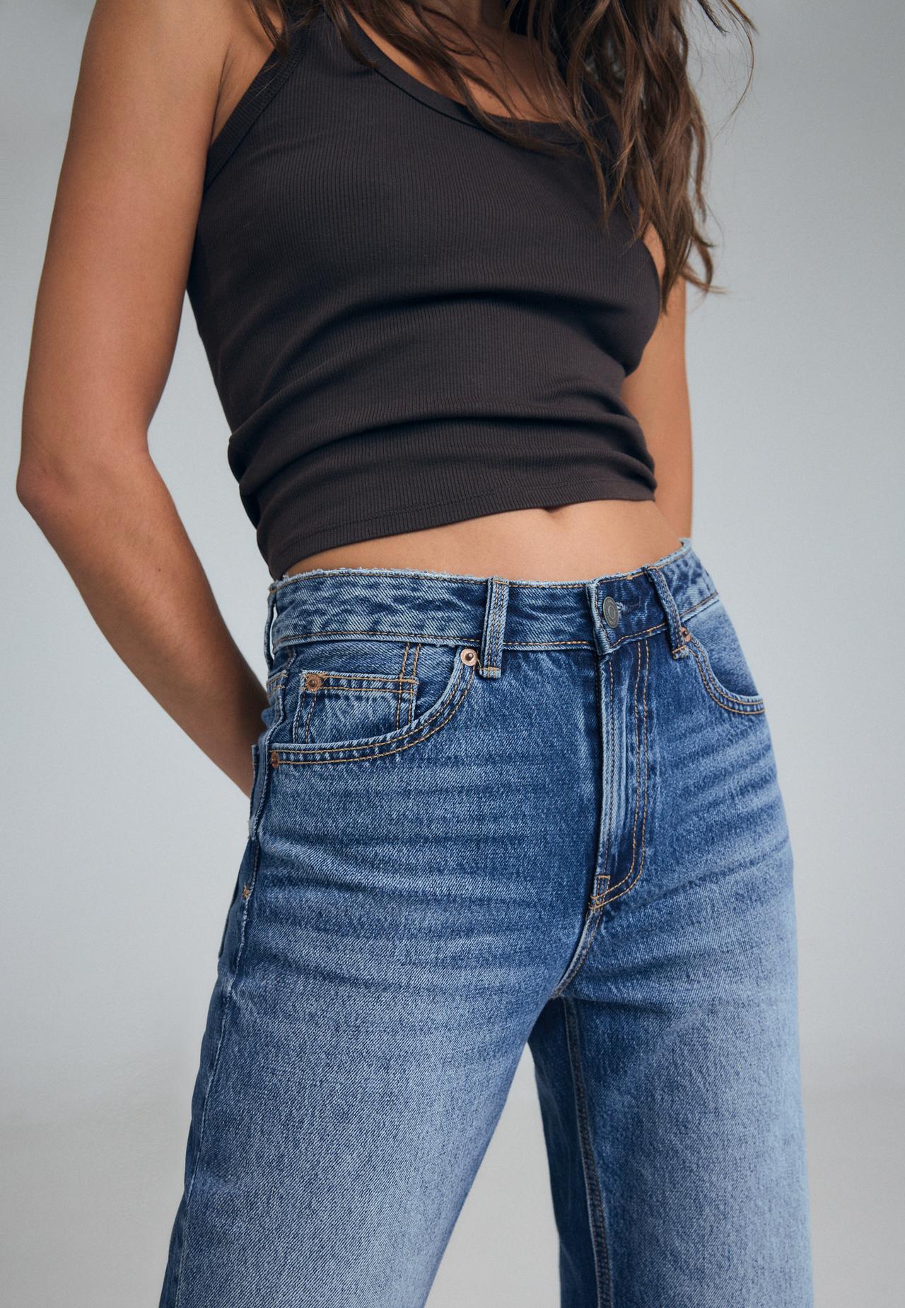D92 Ripped straight wide-leg jeans — RINSE BLUE DENIM