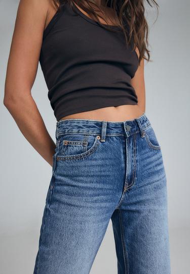 D92 Ripped straight wide-leg jeans — RINSE BLUE DENIM 4