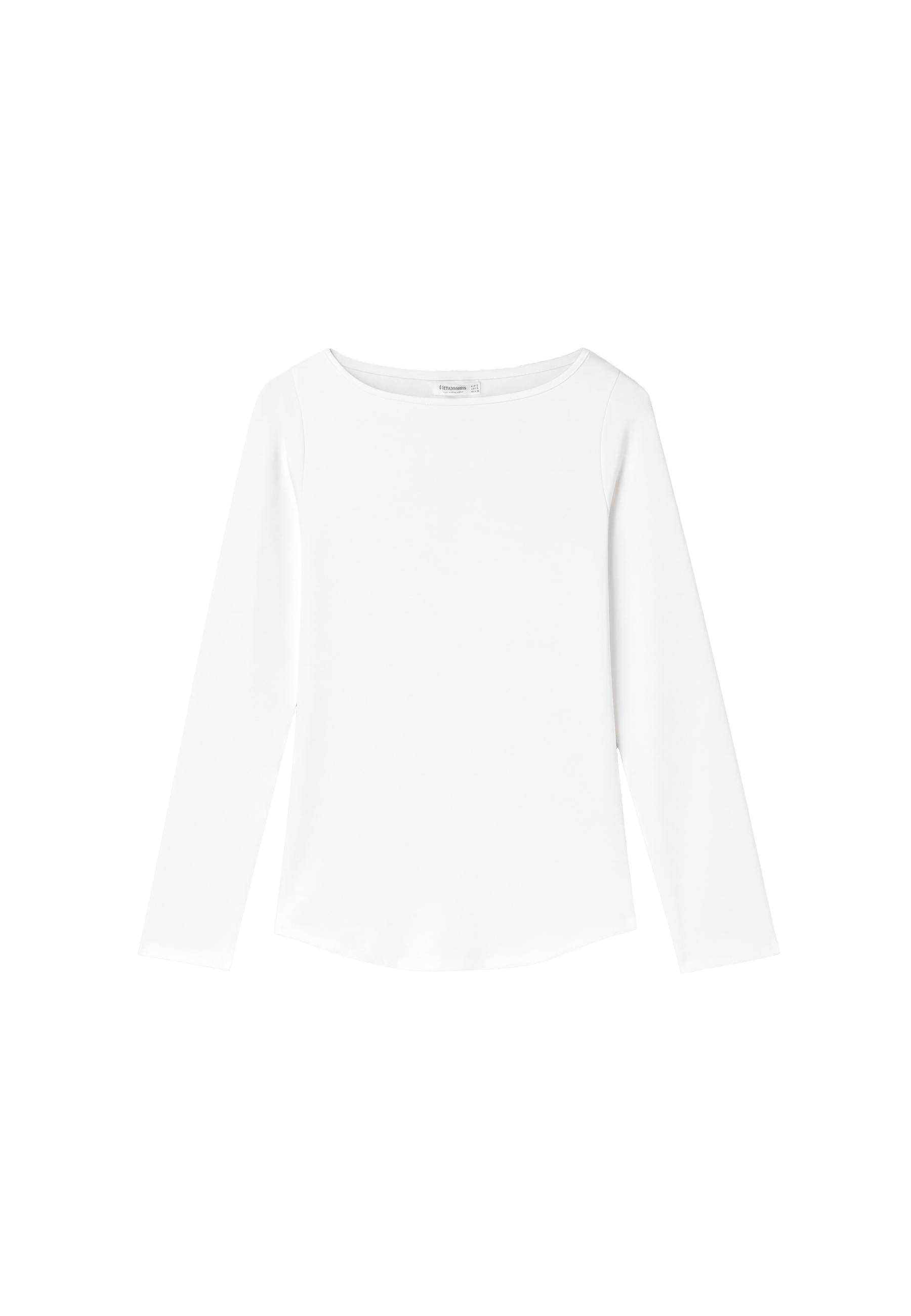 Boat neck basic T-shirt — Ecru
