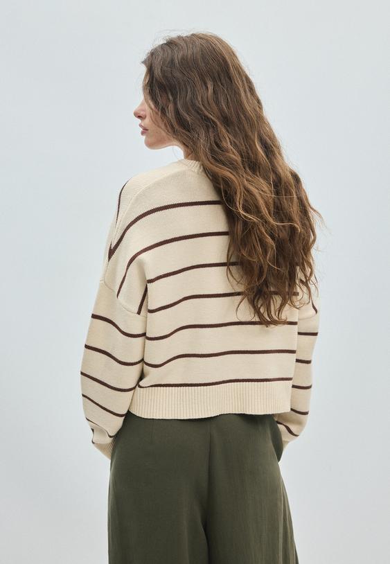 jersey punto crop rayas