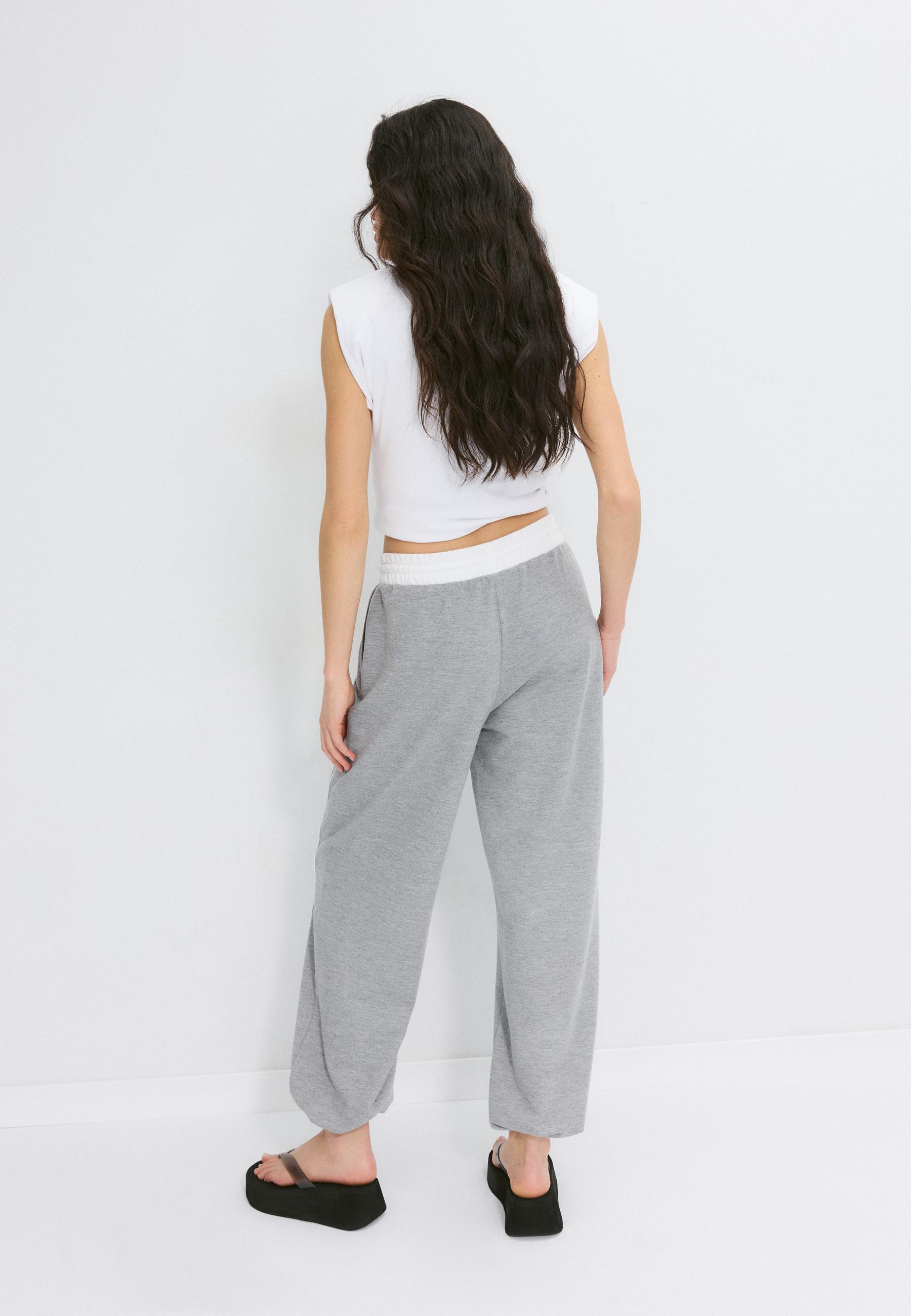 Jogger trousers with stoppers — Grey melange