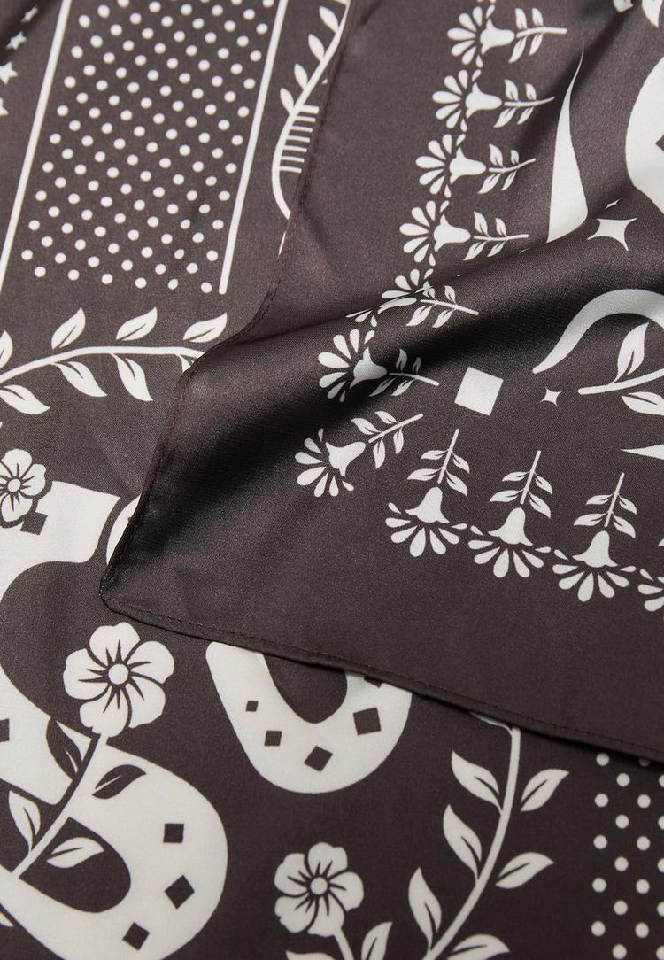 Stradivarius Μαντήλι Με Τύπωμα Φίδι Καφέ Os φωτογραφία