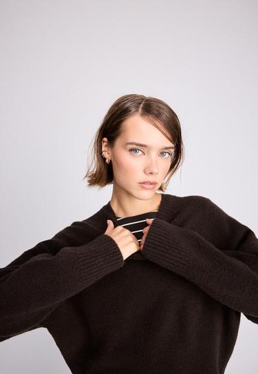 Soft-touch basic knit jumper — Brown 6