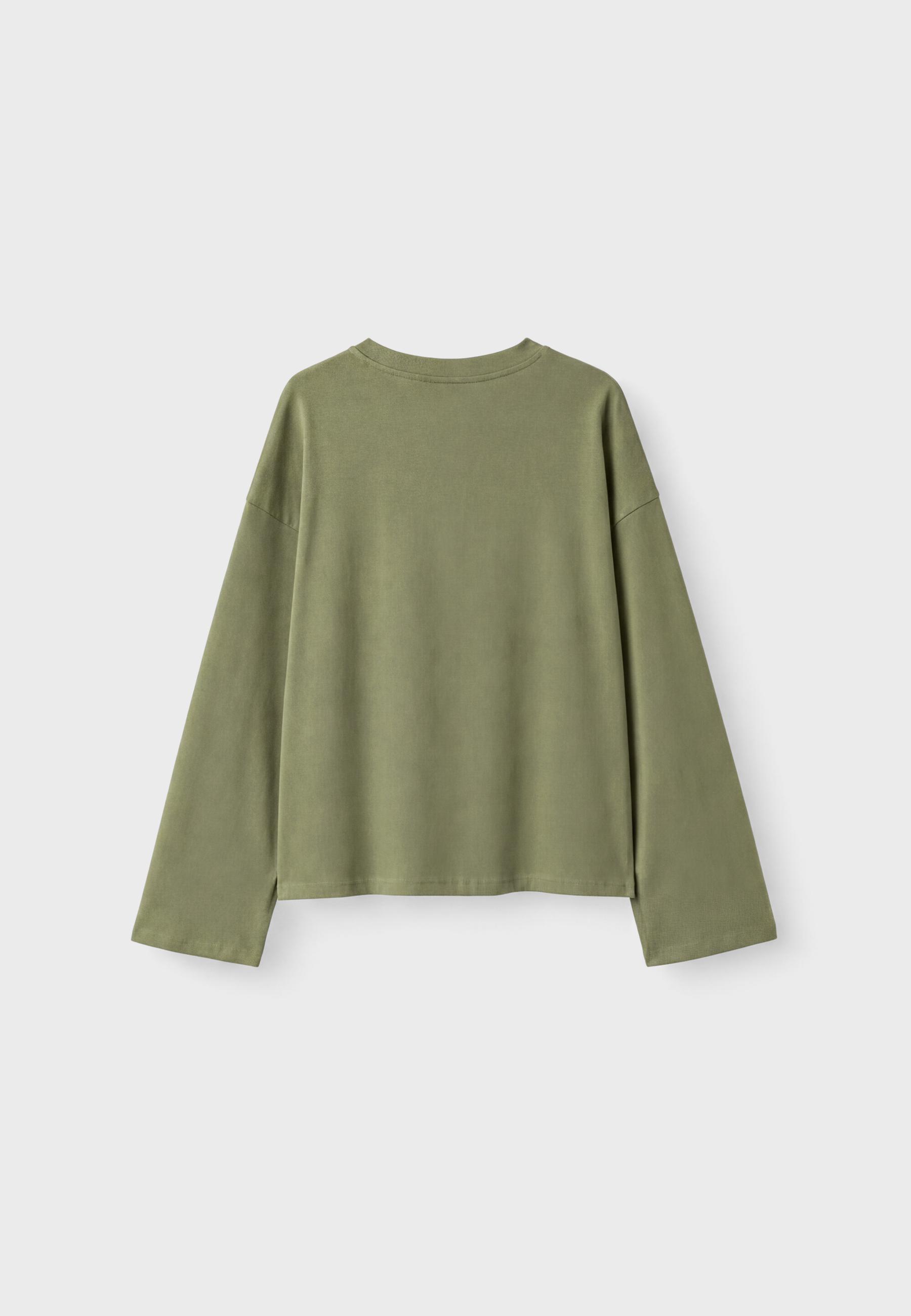 Boxy long sleeve T-shirt — Khaki