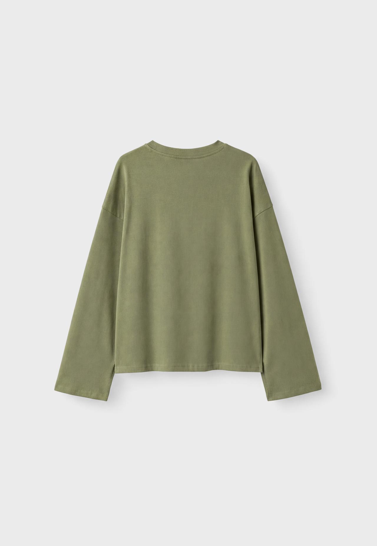 Boxy long sleeve T-shirt — Khaki