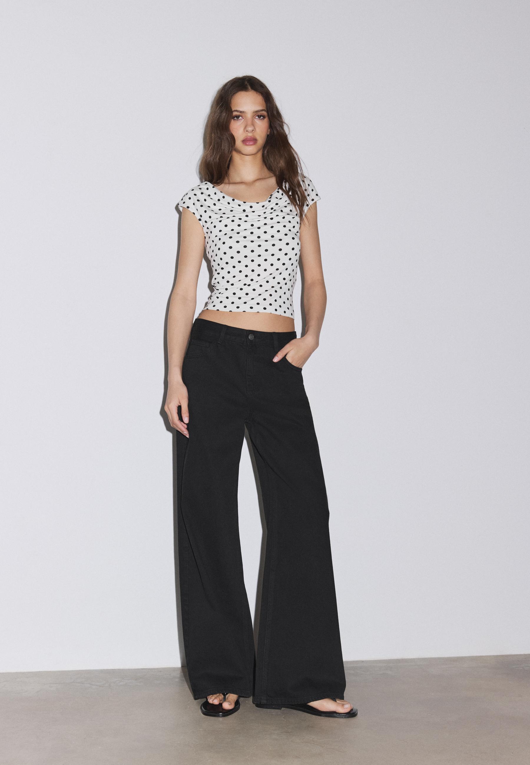 Wide-leg jeans — Black