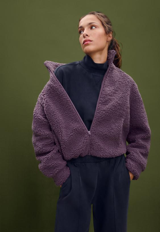 cazadora cremallera efecto borreguillo