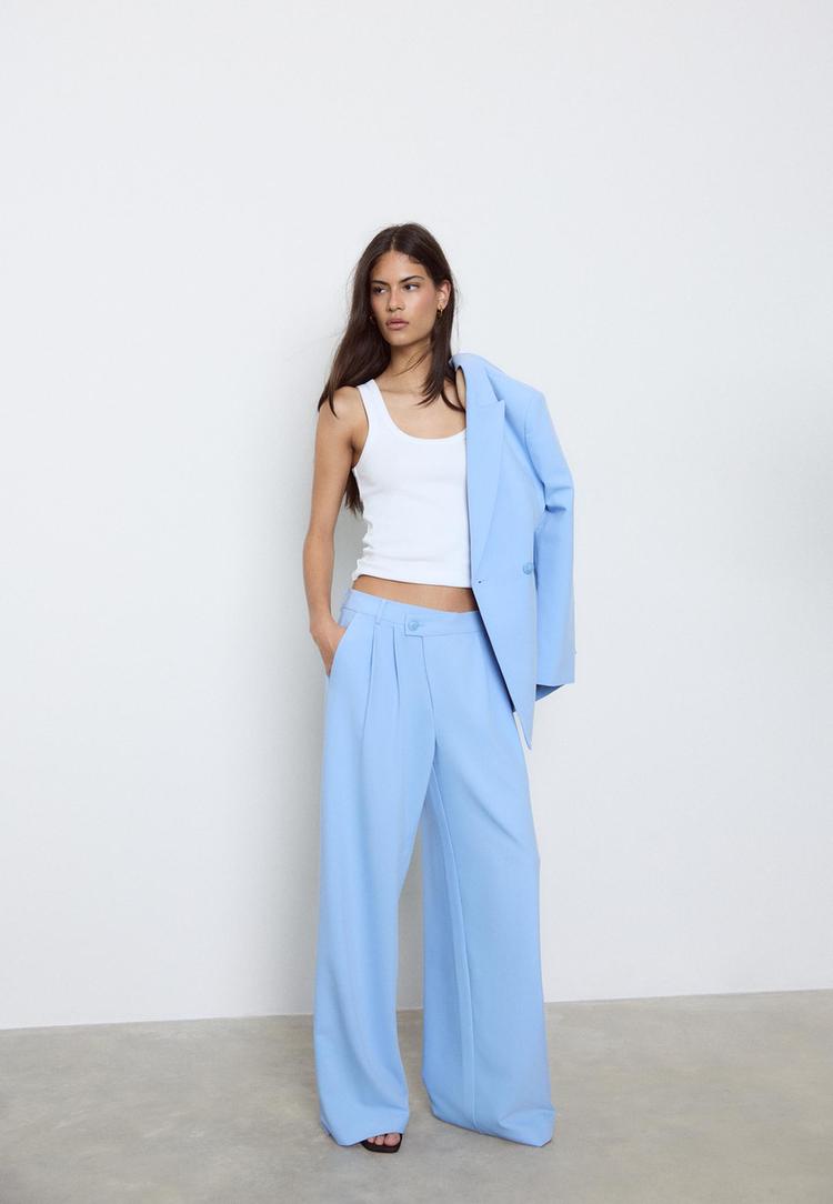 Hlače Za Odijelo S Preklopljenim Pojasom