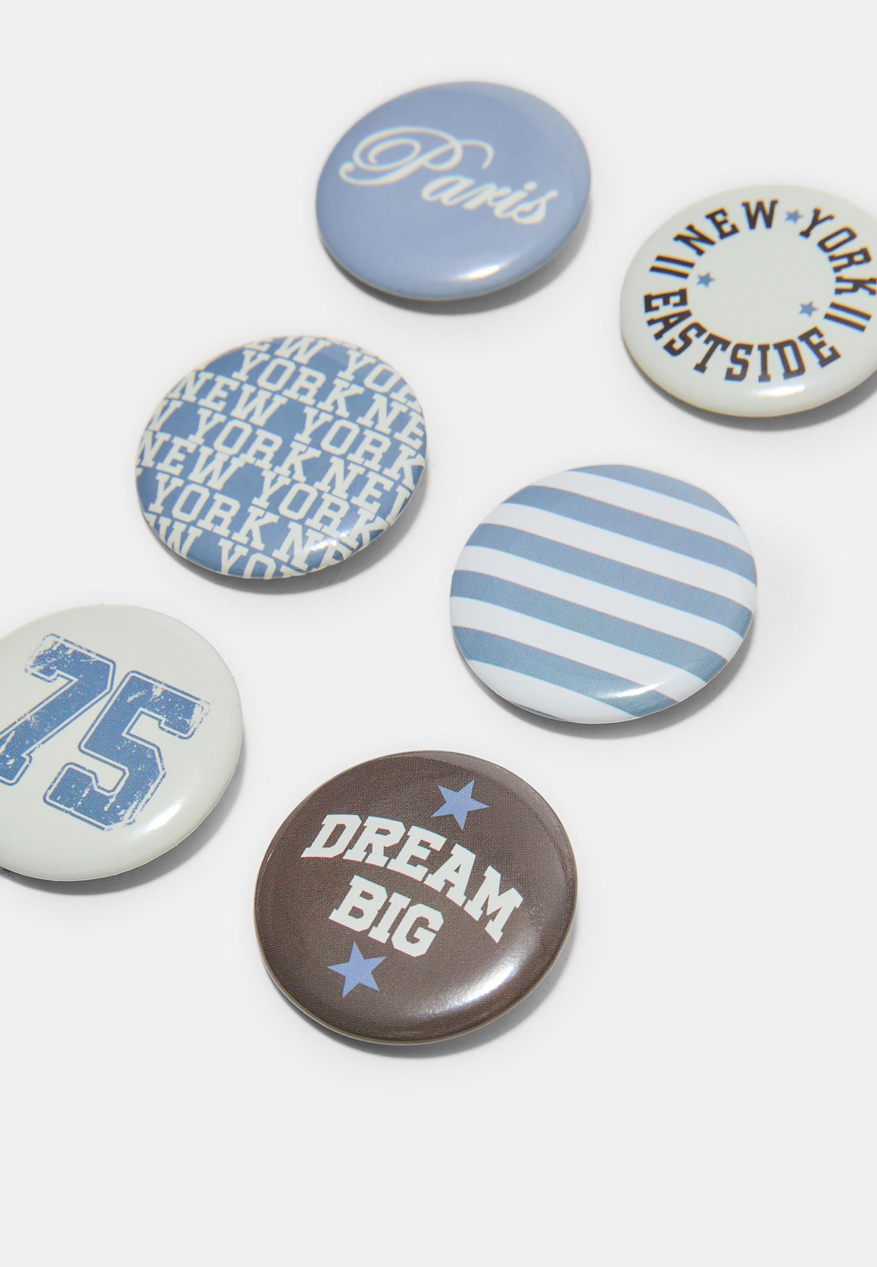 Set of 6 pins — Blue