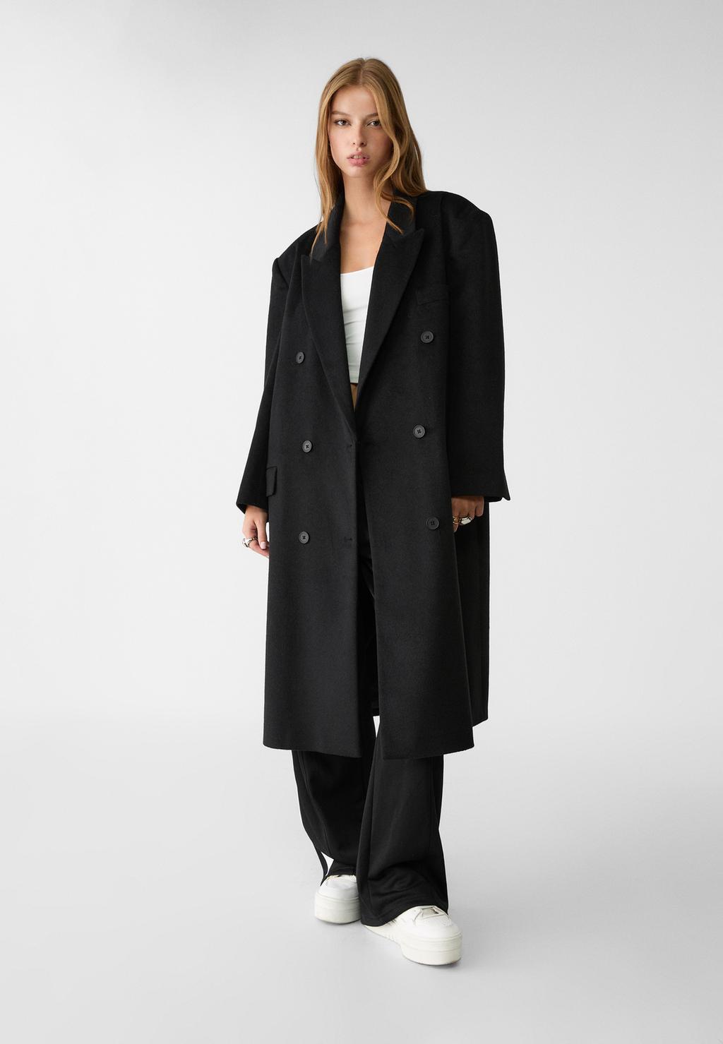 Long oversize coat with pockets