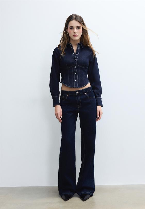 D91 düşük bel geniş paça jean