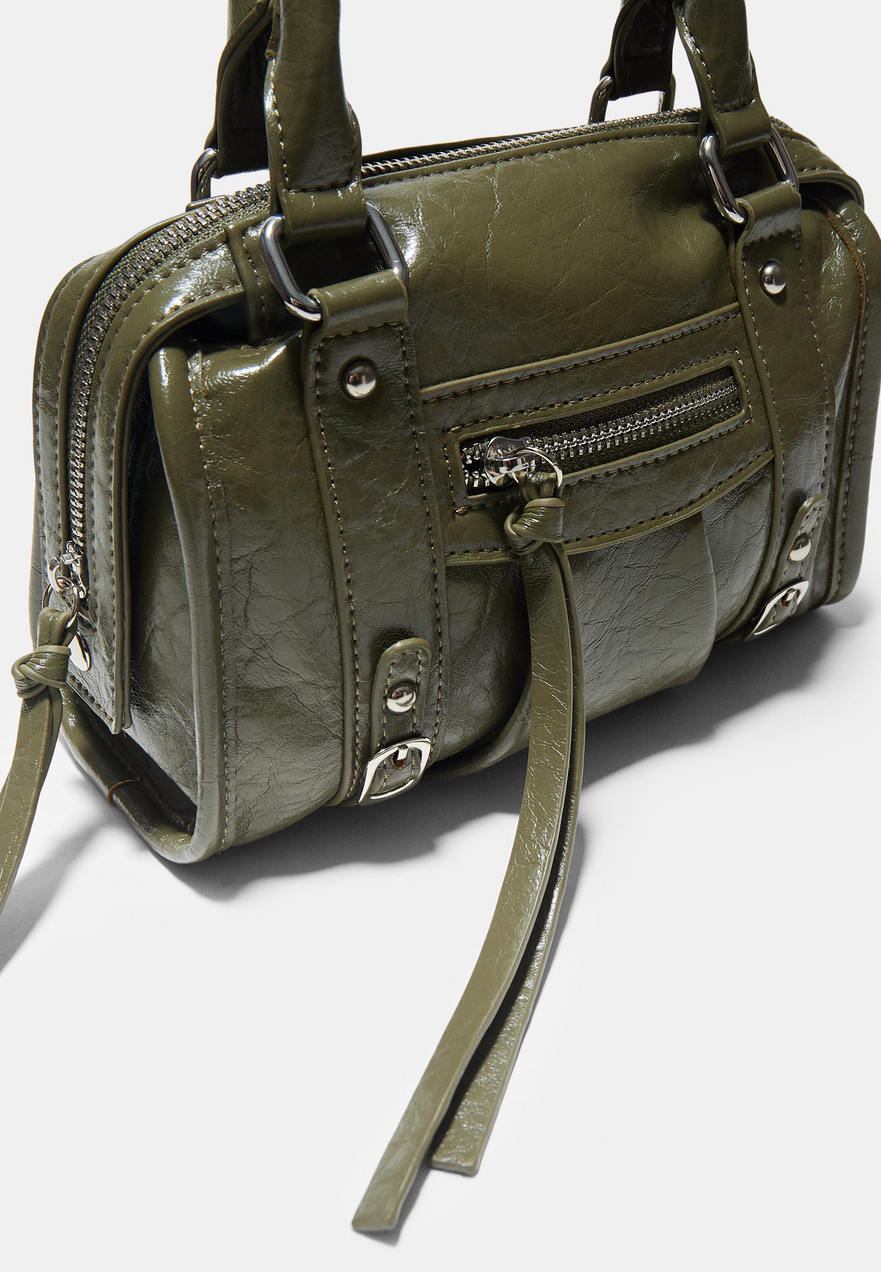 Zip-up bowling shoulder bag — Khaki
