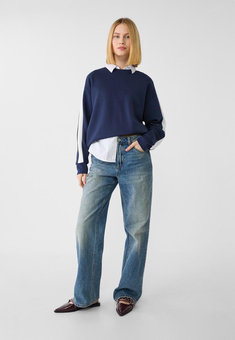 sudadera raya lateral tacto suave