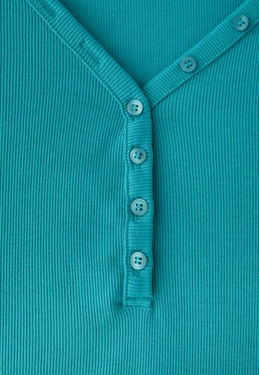 Long sleeve Henley t-shirt — Turquoise 9