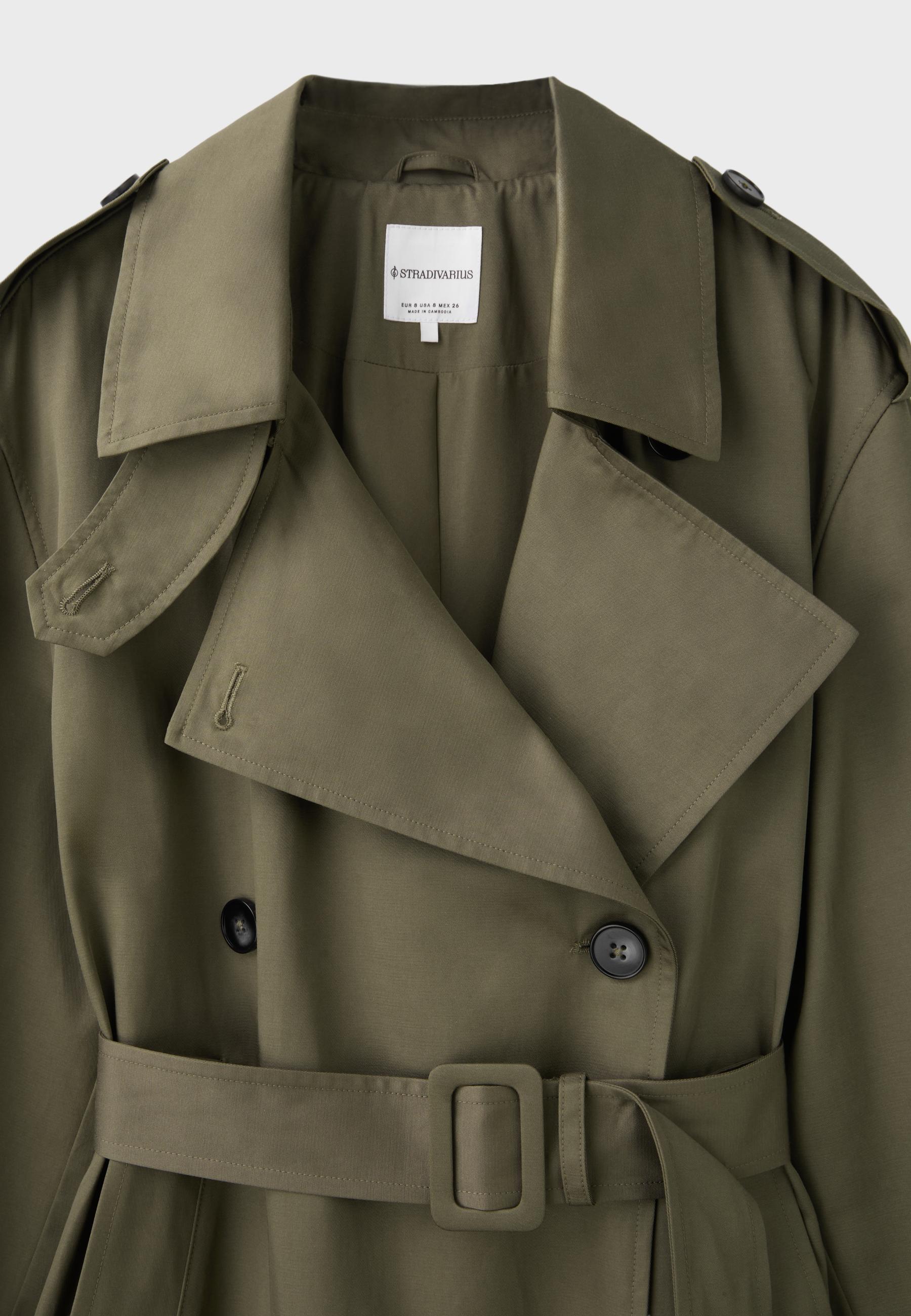 Long basic trench coat — Khaki