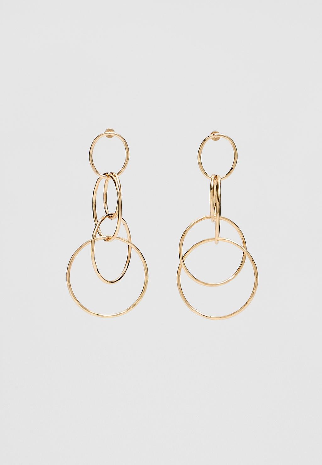 Boucles d’oreilles longues avec cercles