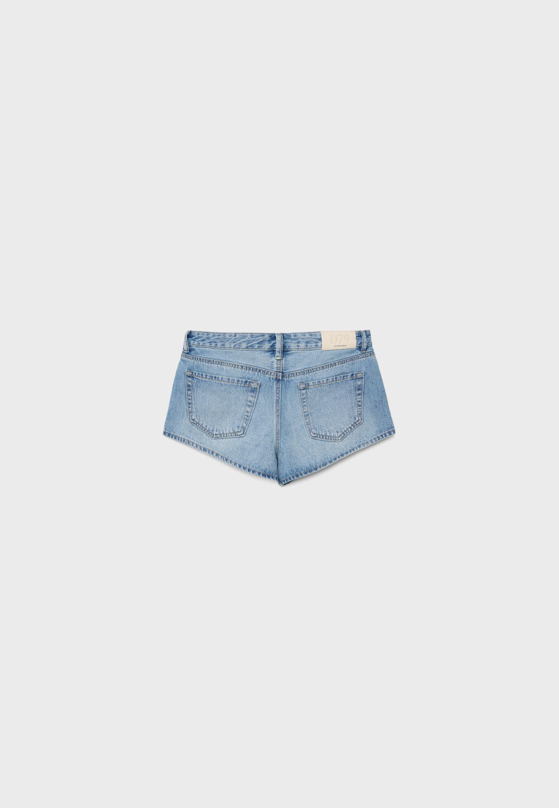 D79 Low-waist shorts — OVERDYED BLUE DENIM