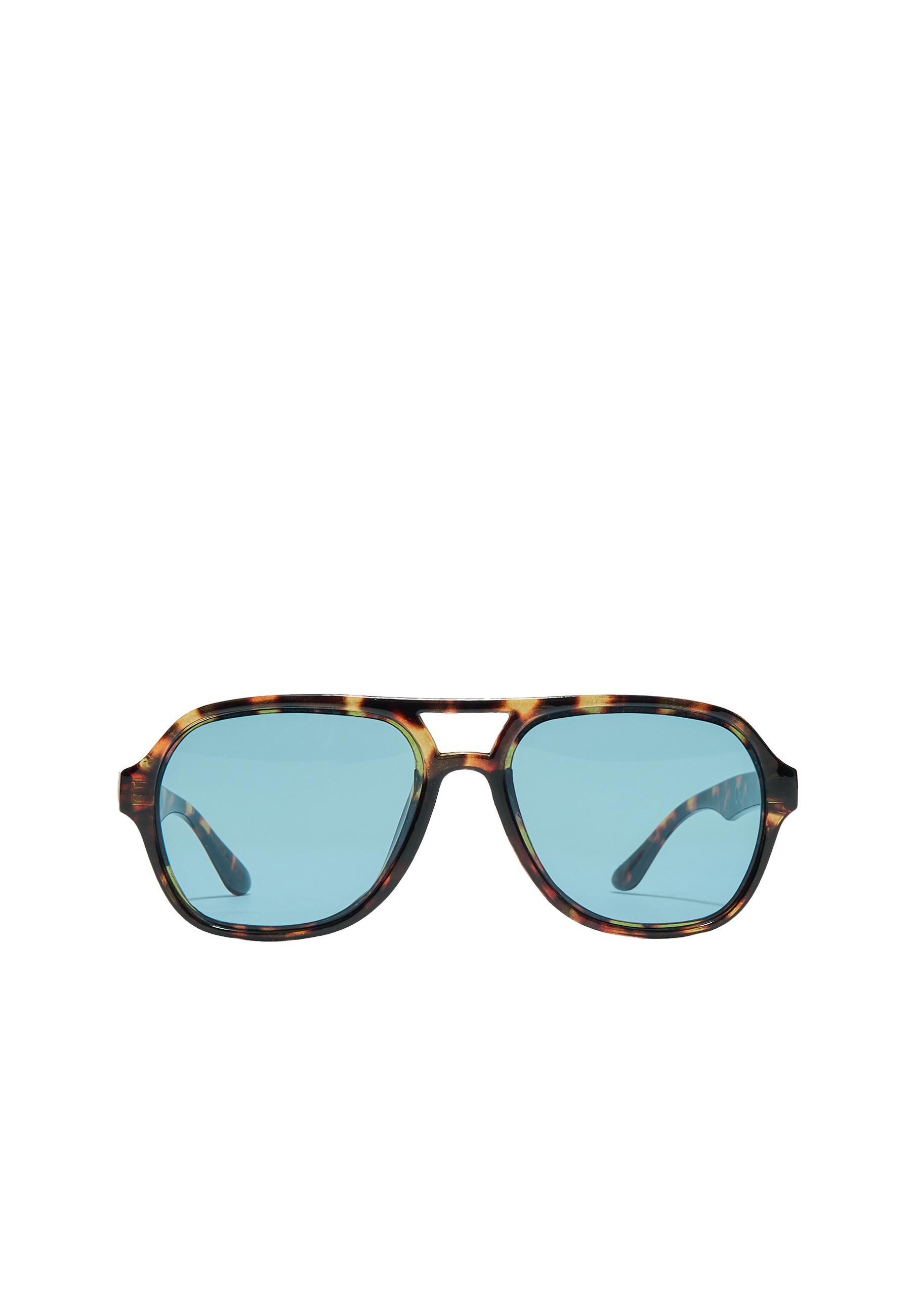 Double bridge resin sunglasses — Blue