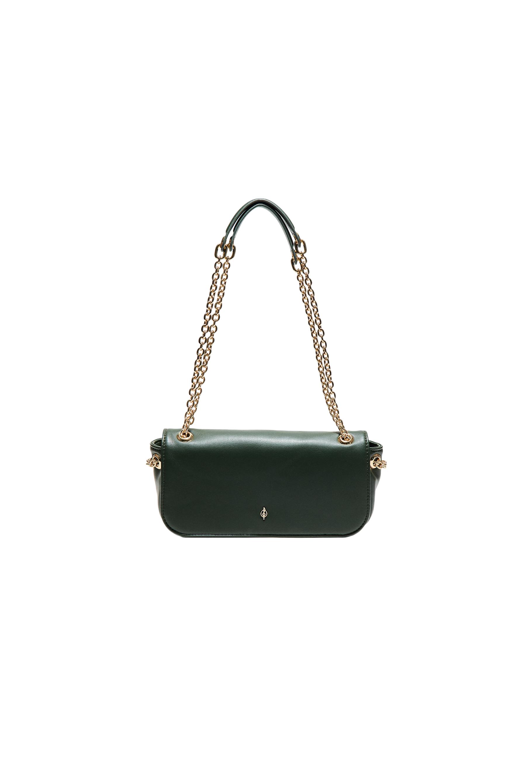 Logo chain crossbody bag — Bottle green
