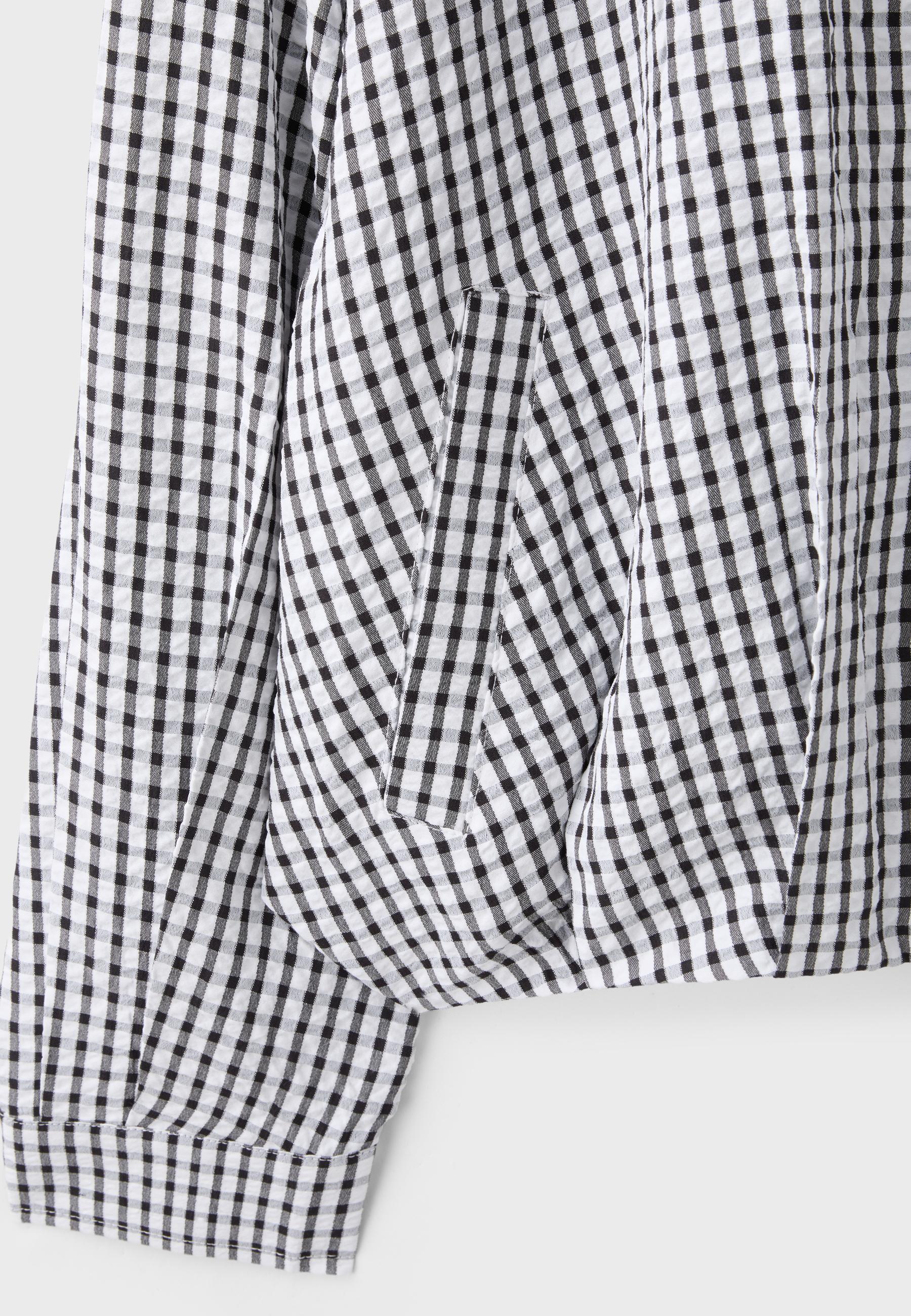 Oversize check print jacket — Black