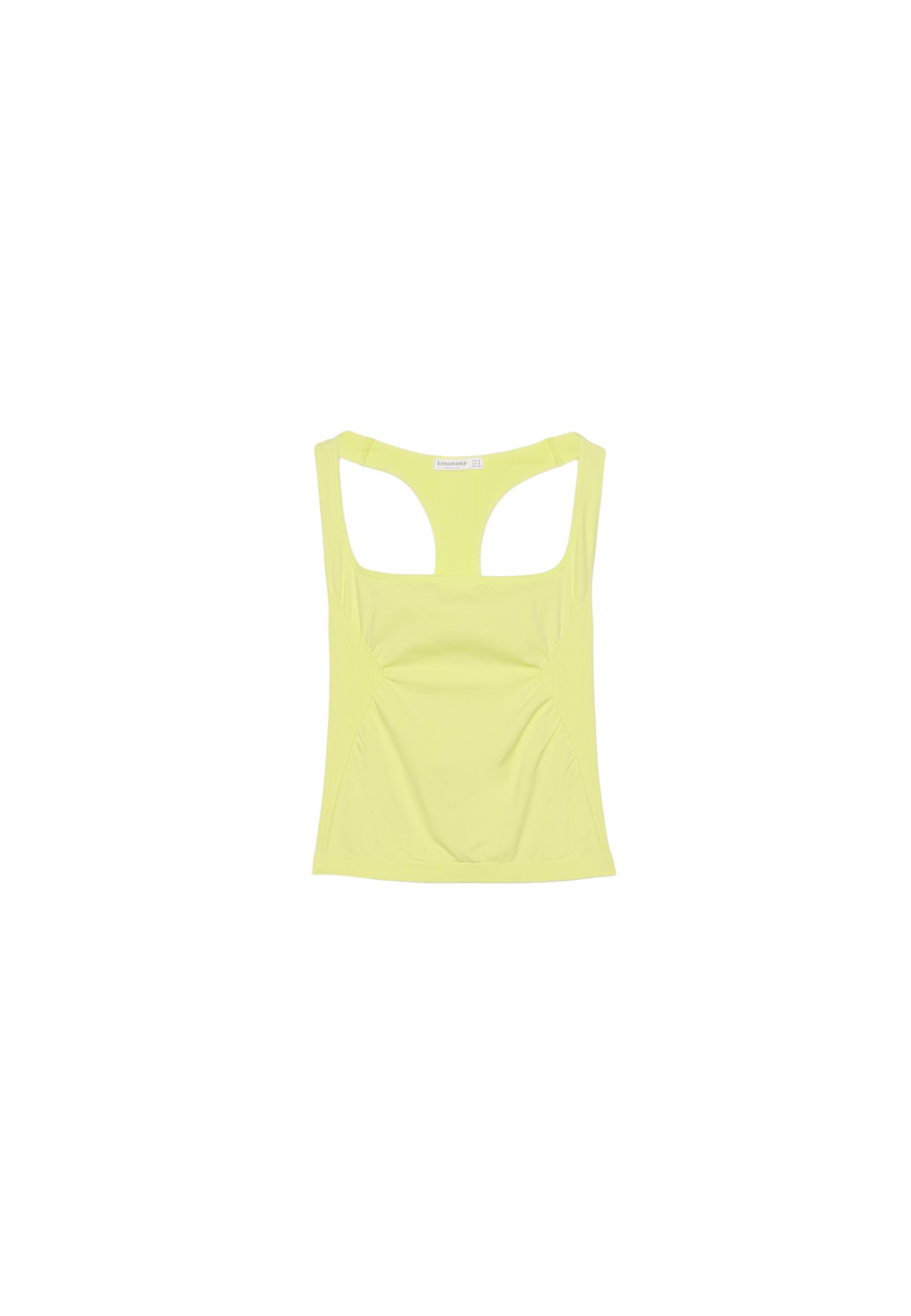 Seamless square neck top — Pastel yellow