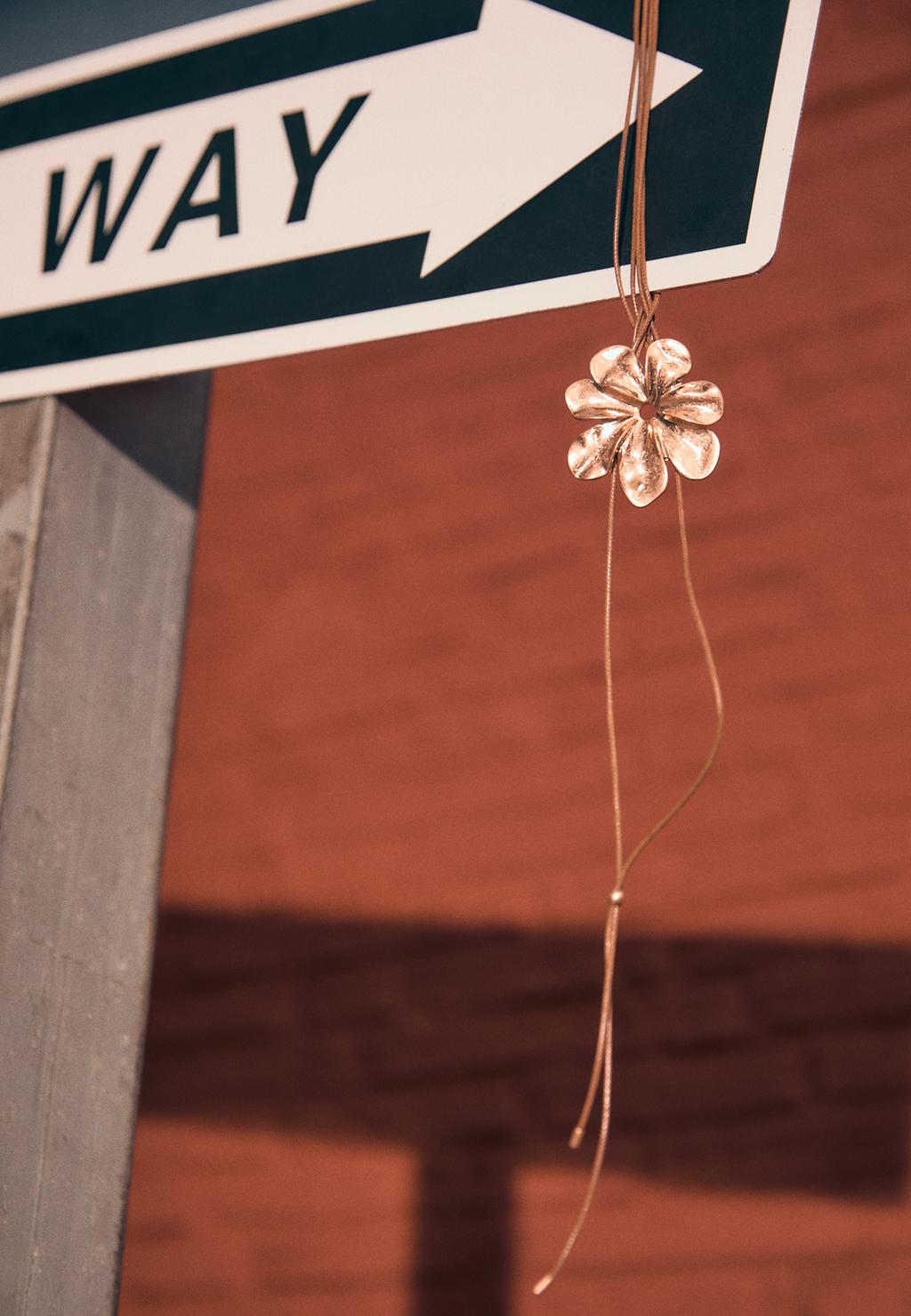 Floral cord necklace