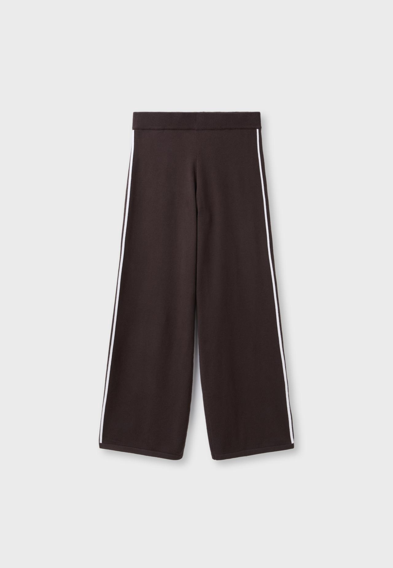 Knitted stripe jogger trousers — Brown