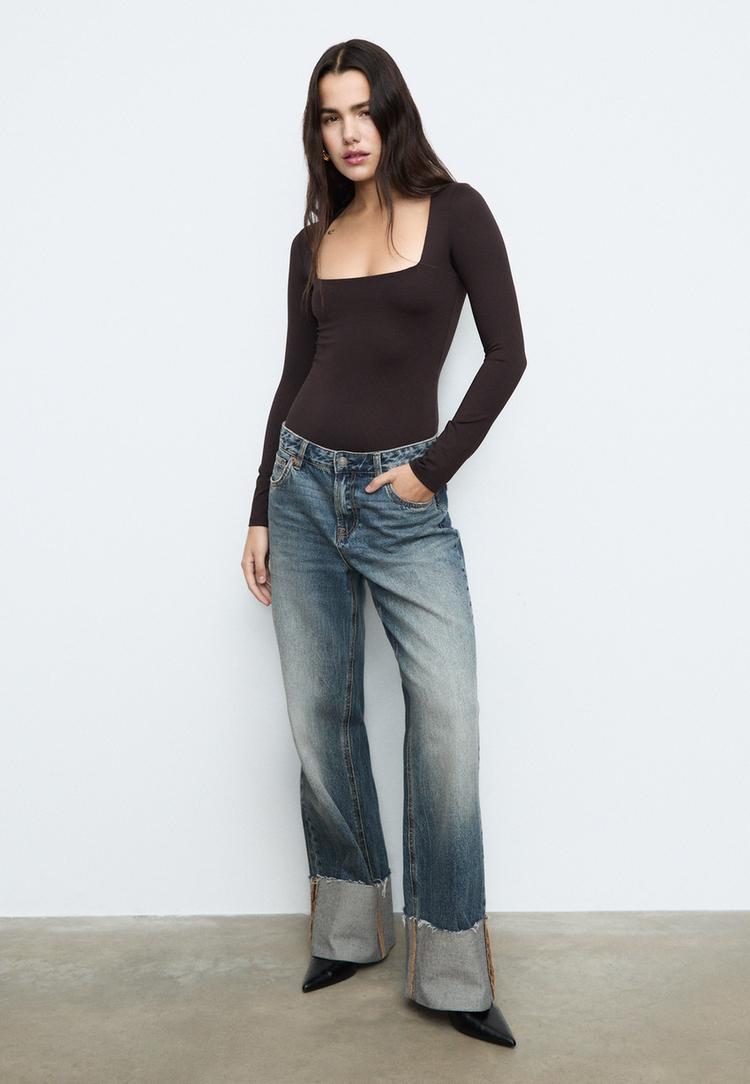 body en polyamide a col carre