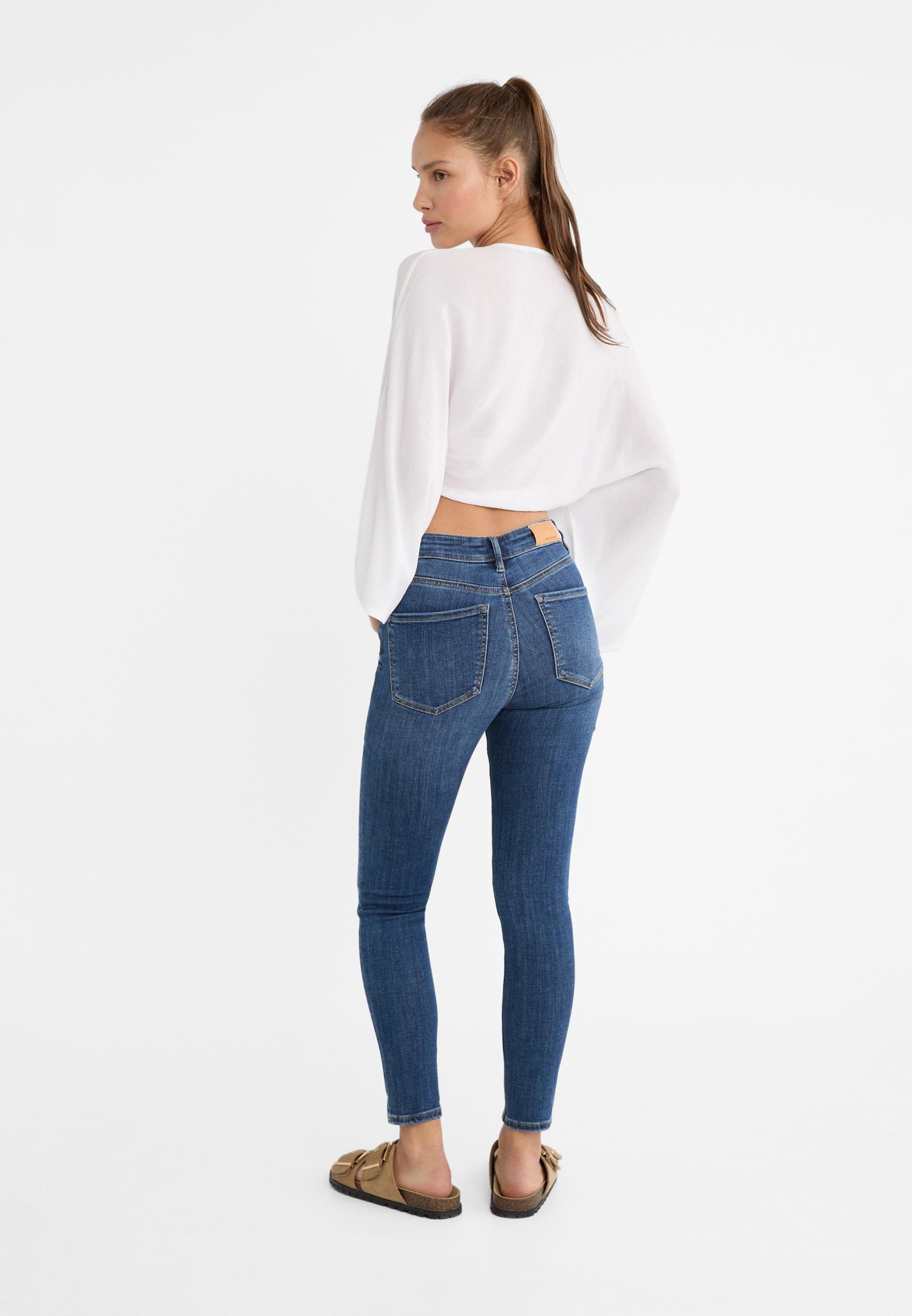 D07 High-waist skinny jeans — OVERDYED BLUE DENIM