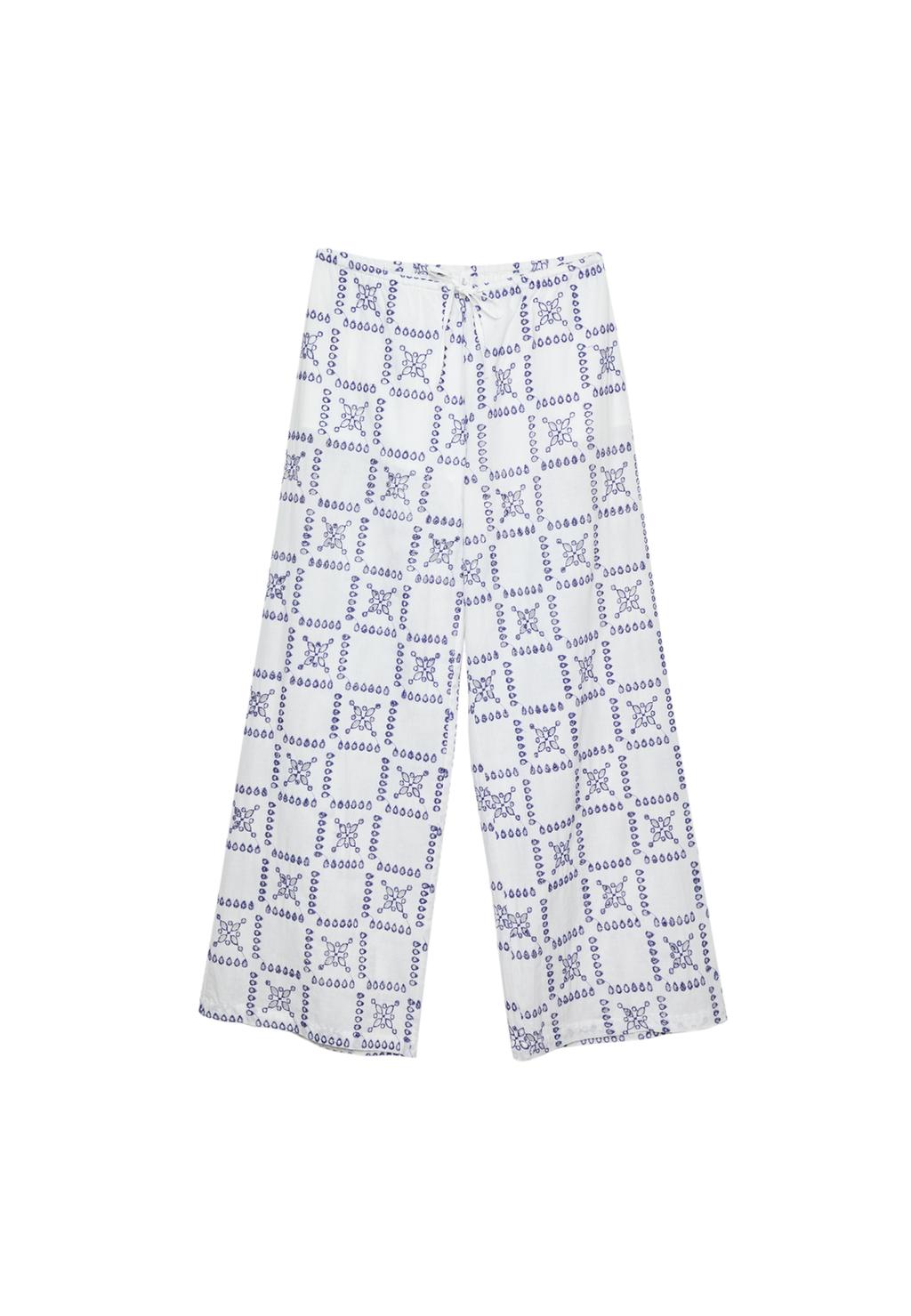 Pantalón bordado azul