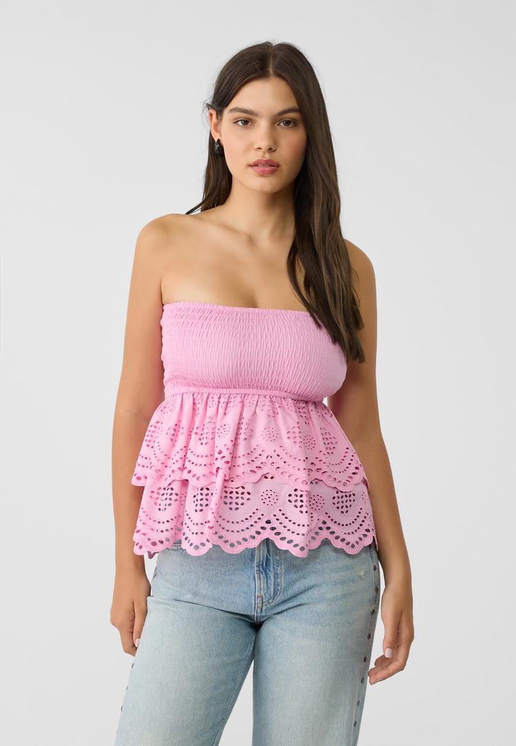 top bandeau bordado